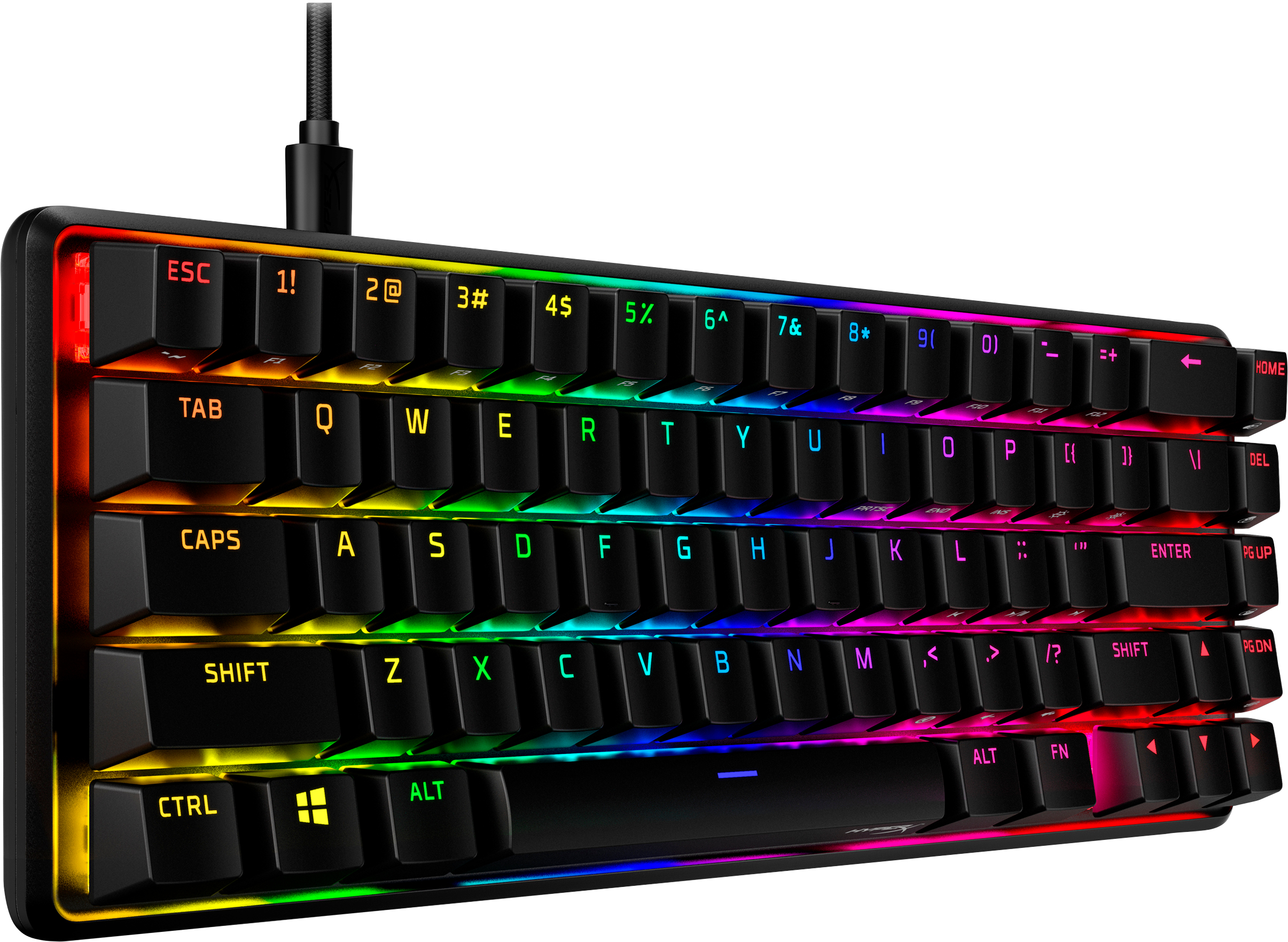 HyperX - Teclado Mecânico HyperX Origins 65% RGB Gaming US HyperX Red Switches