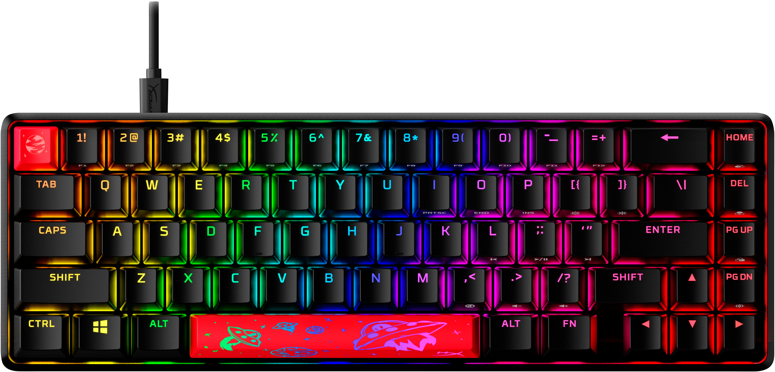 HyperX - Teclado Mecânico HyperX Origins 65% RGB Gaming US HyperX Red Switches