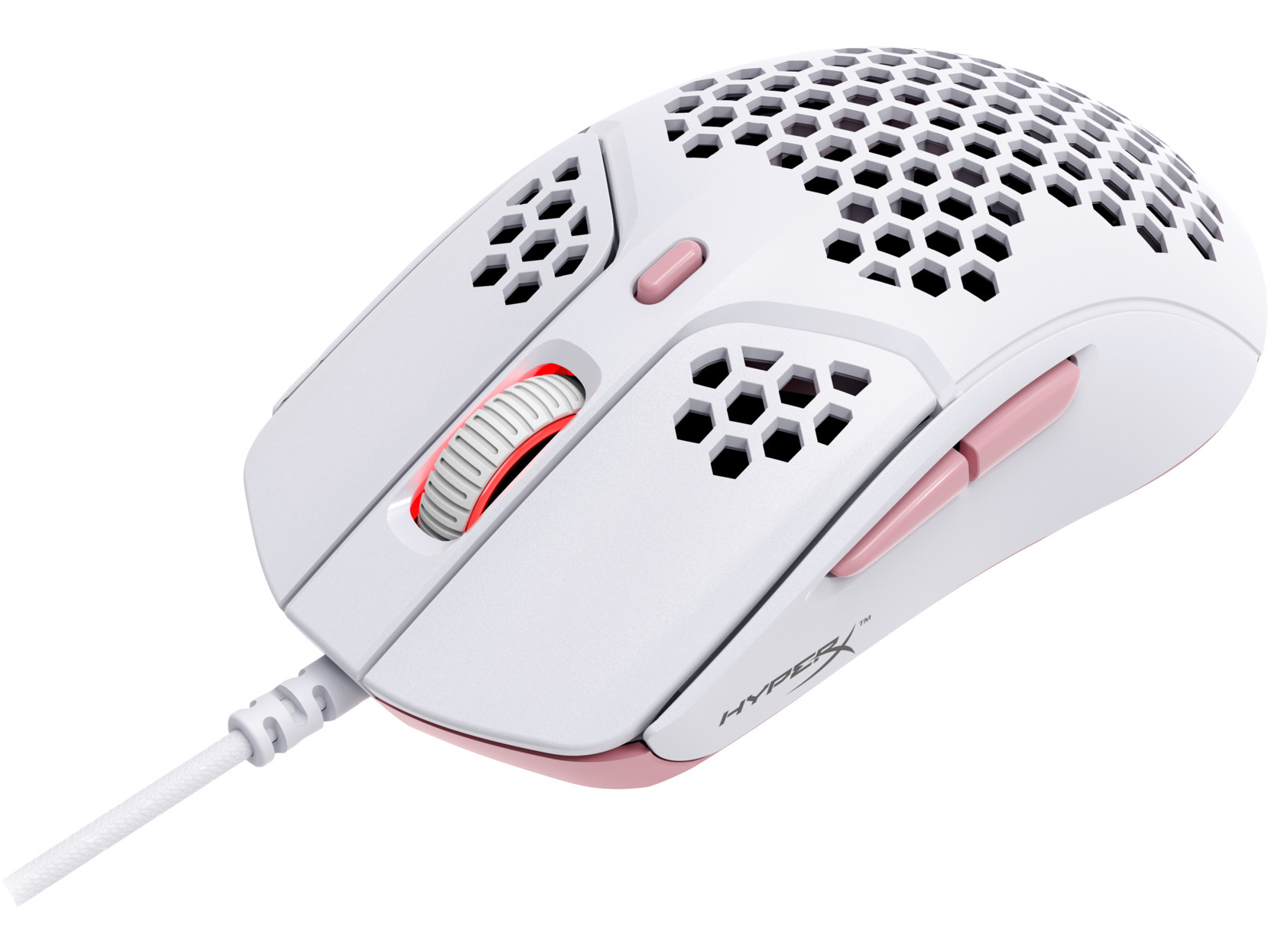 HyperX - Ratón HyperX Pulsefire Haste RGB 16000DPI Blanco/Rosa