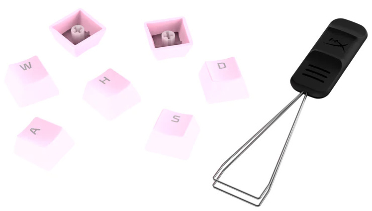 HyperX - Kit Teclas HyperX Pudding Keycaps Full Key Set Dyble Shot Rosa PBT Layyt US