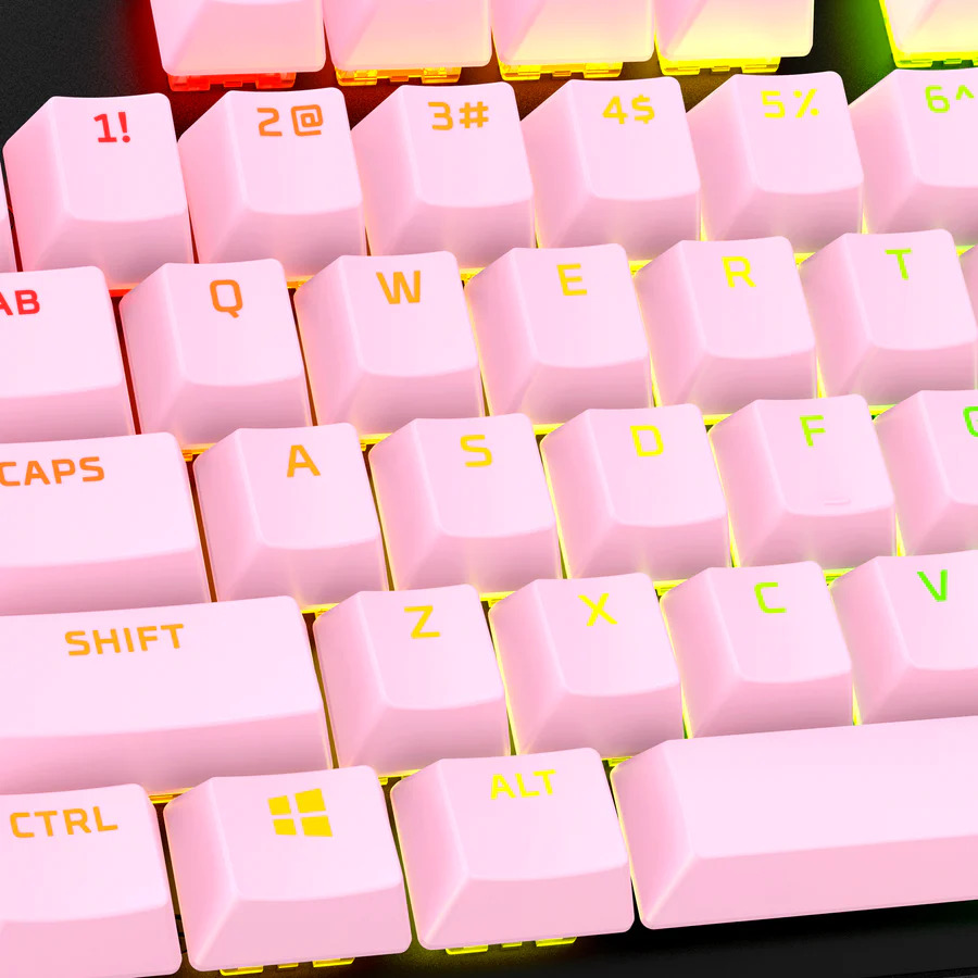 HyperX - Kit Teclas HyperX Pudding Keycaps Full Key Set Dyble Shot Rosa PBT Layyt US