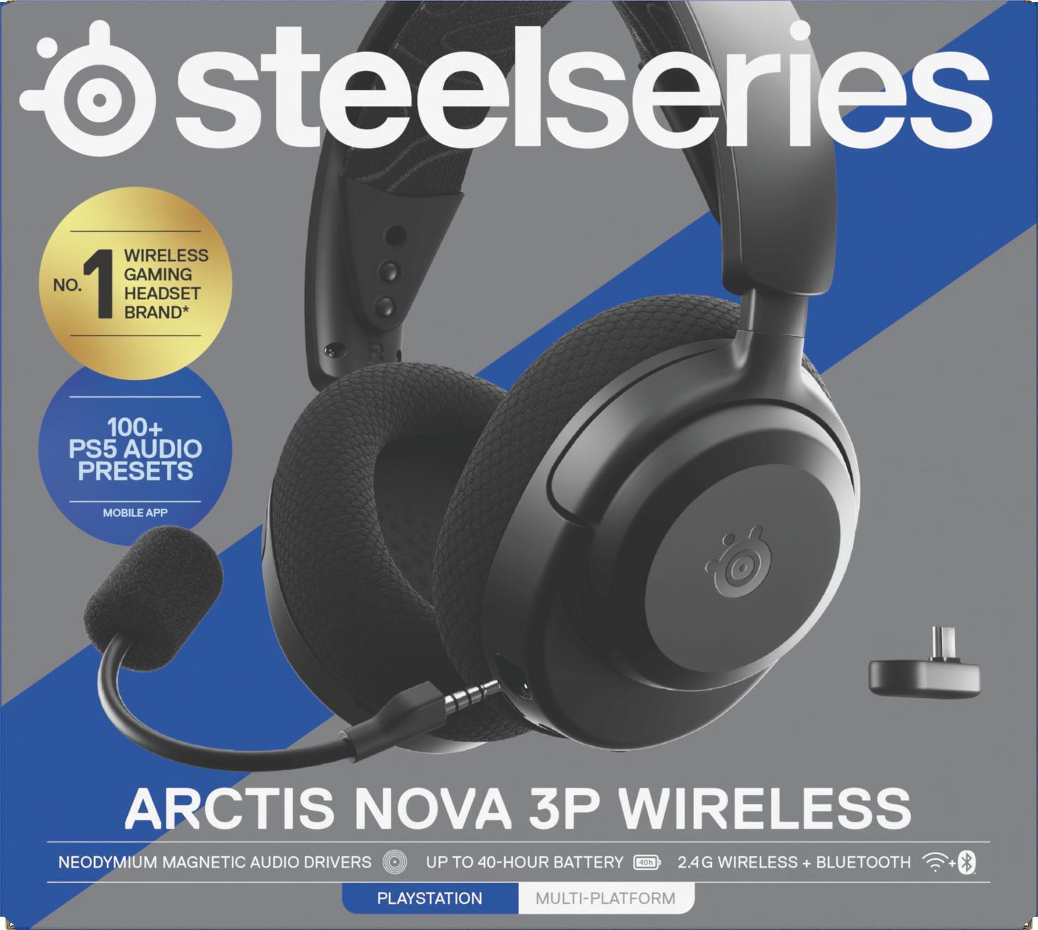 SteelSeries - Auriculares SteelSeries Arctis Nova 3P Wireless/Bluetooth Negro