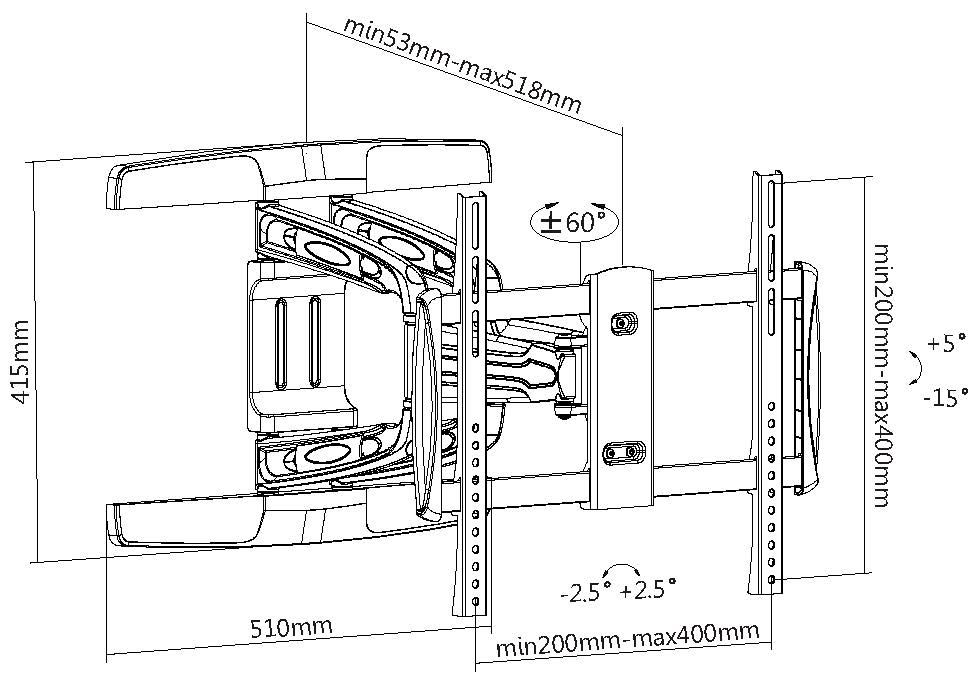 Equip - Soporte de Pared Equip Articulado para TV 32" a 55" Máx. 50kg