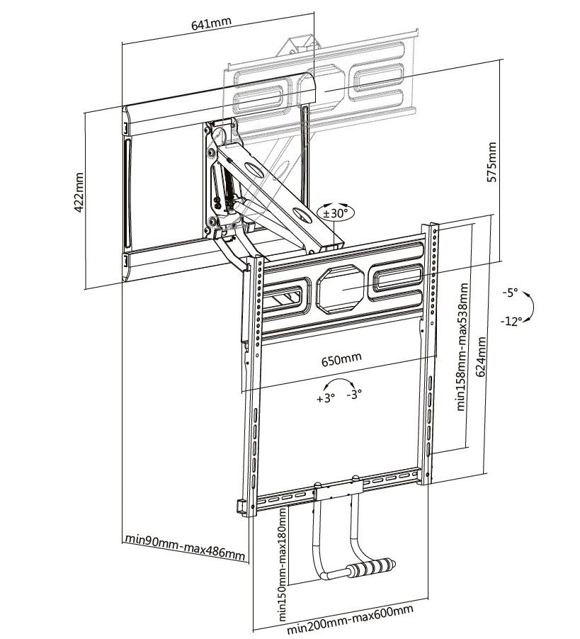 Equip - Soporte de Pared Equip Articulado para TV 43" a 70" Pull-Down Bracket Máx. 35kg