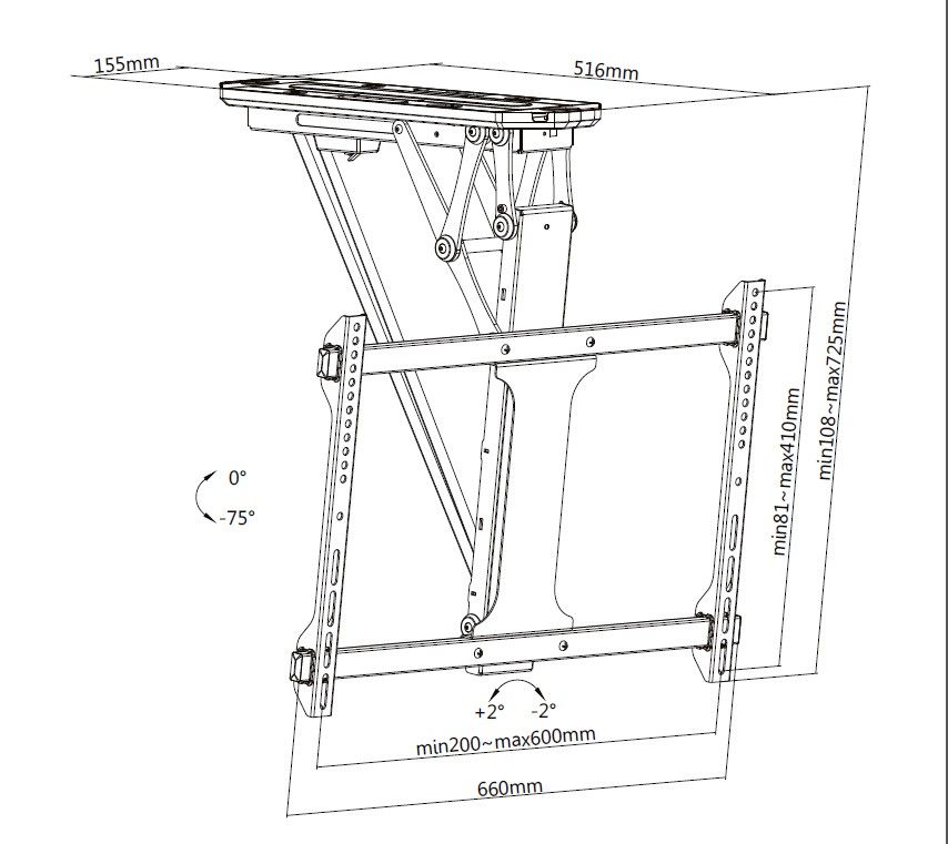 Equip - Soporte de Pared Equip para TV 32" a 70" Motorizado c/Comando Máx. 35kg