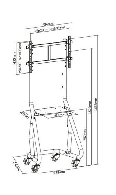 Equip - Soporte Móvel Equip para TV 37" a 80" Máx. 80kg