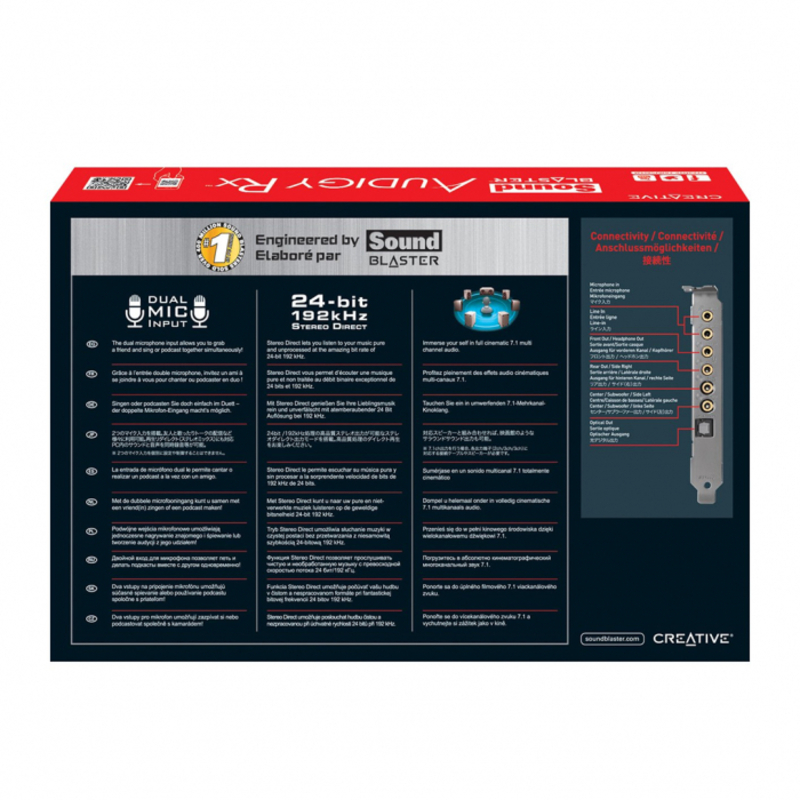 Creative - Tarjetas de Sonido Creative Synd Blaster Audigy RX PCIe