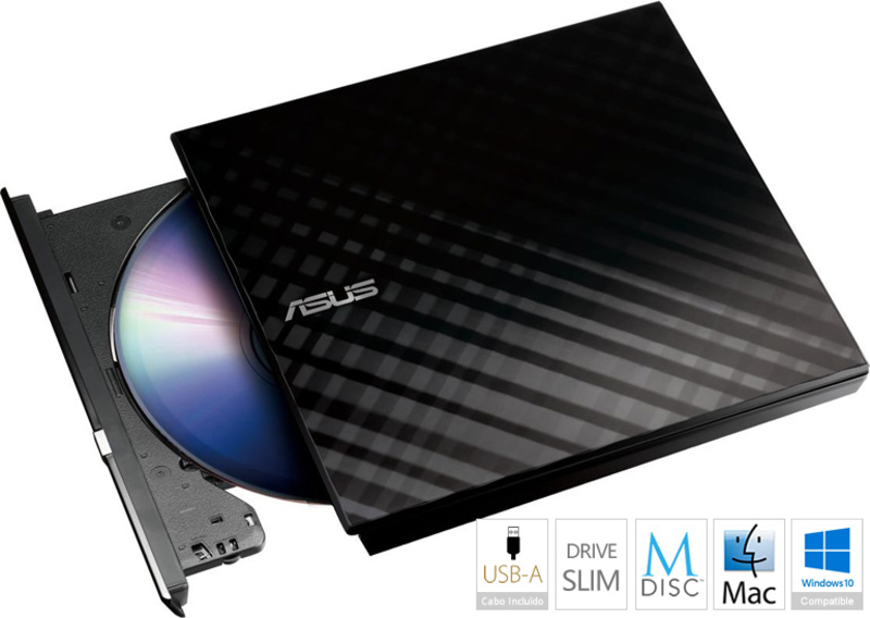 Asus - Grabadora DVD±R Asus SDRW-08D2S-U Lite 8x Negro USB 2.0