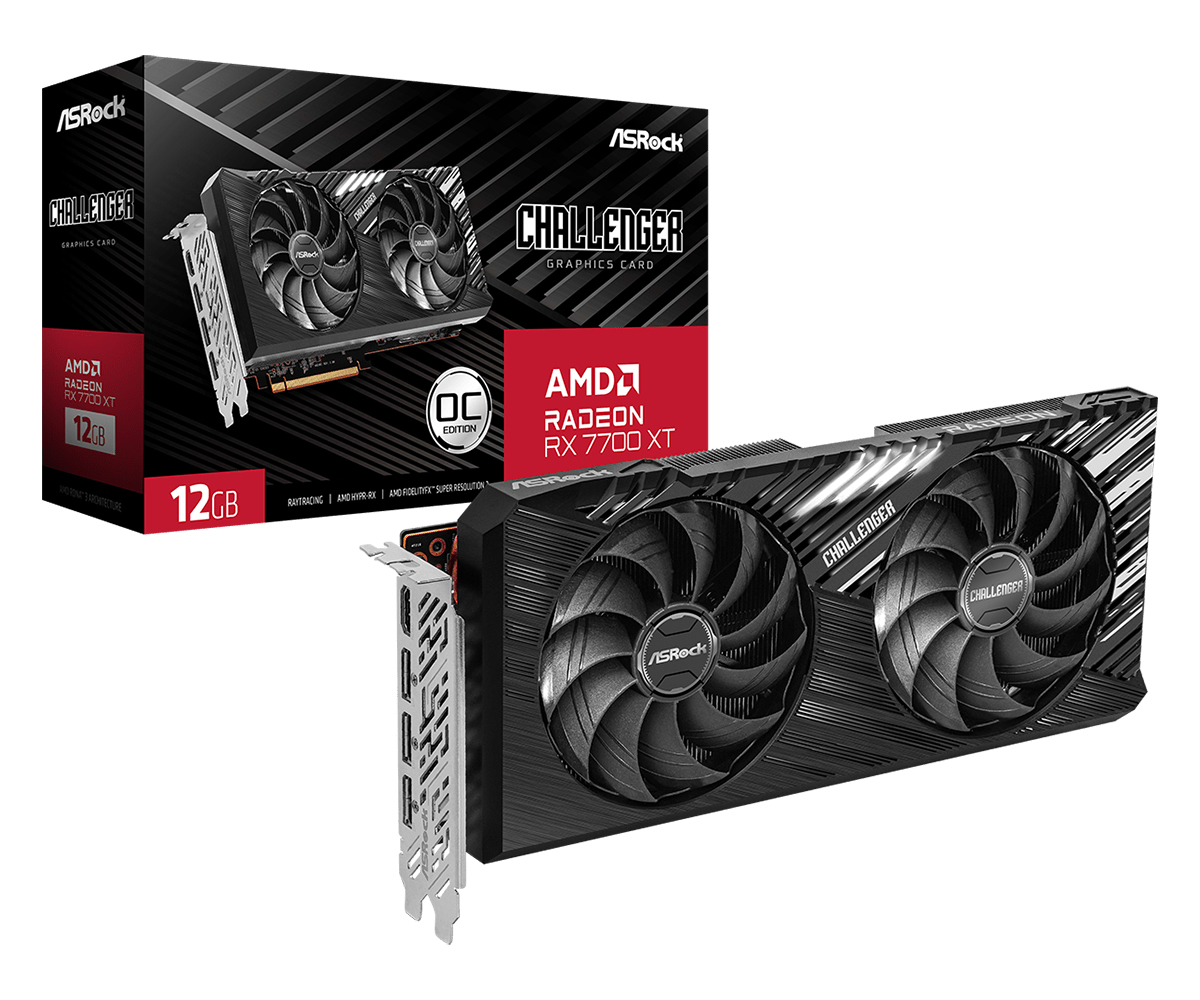 ASRock - Tarjeta Gráfica ASRock Radeon RX 7700 XT Challenger OC 12GB GDDR6