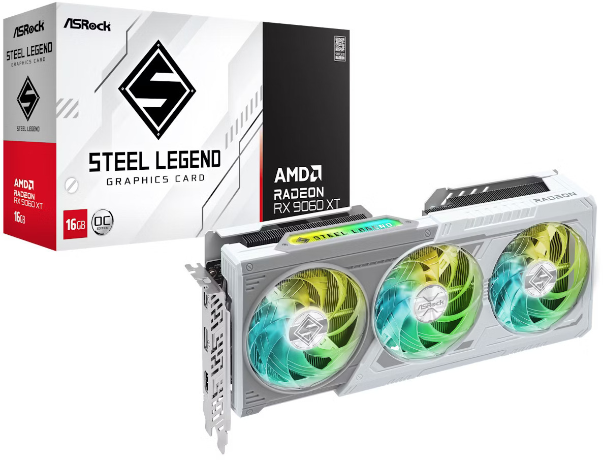 ASRock - Gráfica ASRock Radeon RX 9060 XT Steel Legend OC 16GB GDDR6