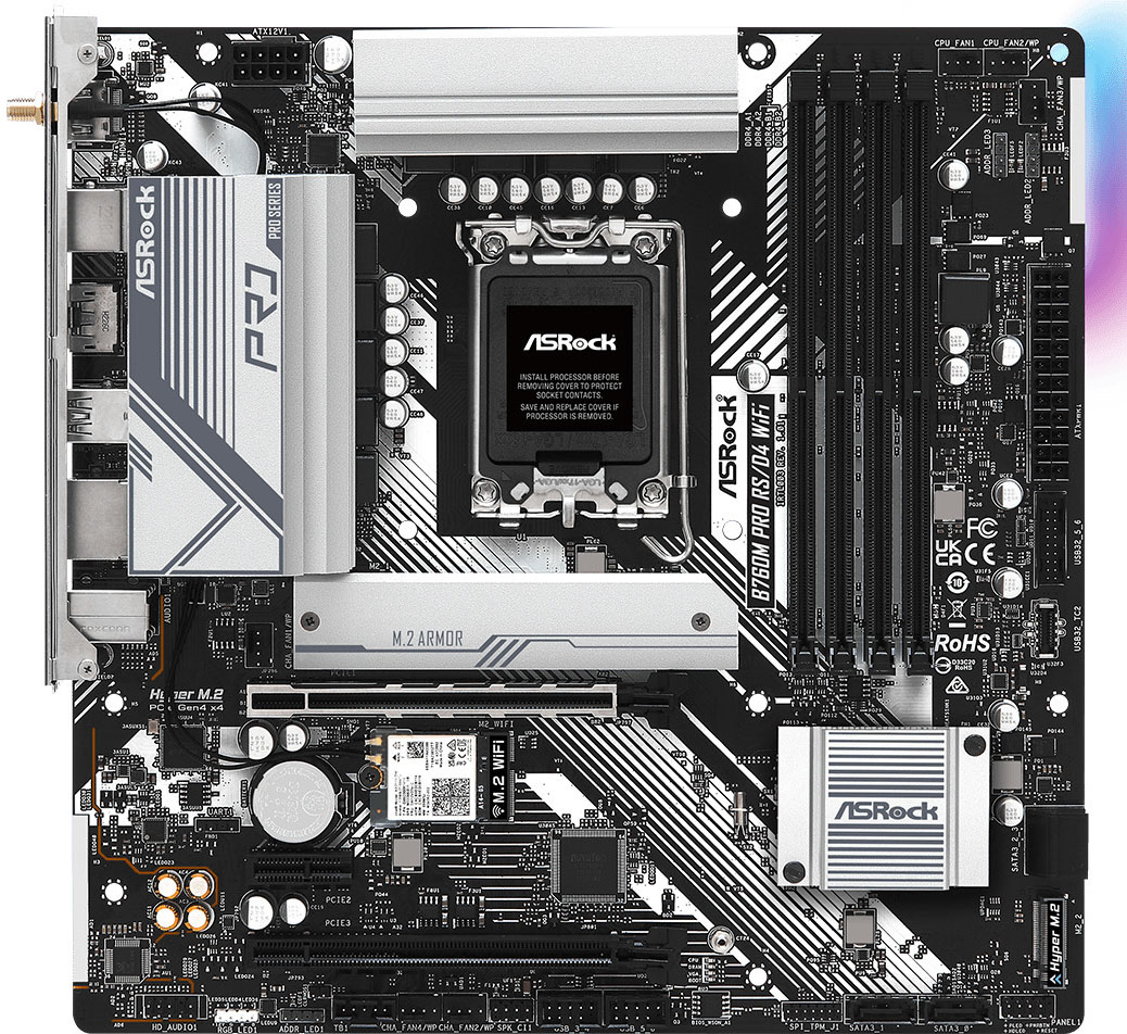 ASRock - Placa Base ASRock B760M Pro RS/D4 WiFi