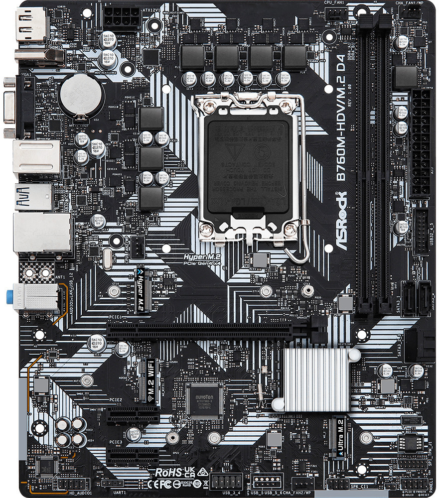 ASRock - Placa Base ASRock B760M-HDV/M.2 D4