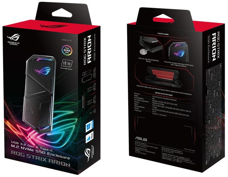 Asus - Caja Externa Asus ROG Strix Arion SSD M.2 NVME - USB3.2