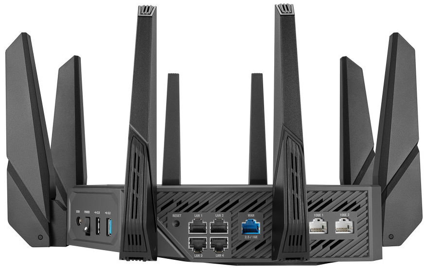 Asus - Router Gaming Asus ROG Rapture GT-AXE16000 Quad-Band 1x 2.5Gbps + Gigabit WIFI 6