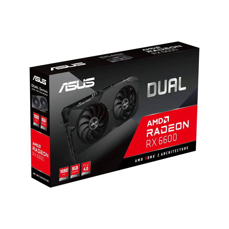 Asus - Tarjeta Gráfica Asus Radeon RX 6600 Dual V2 8GB GDDR6