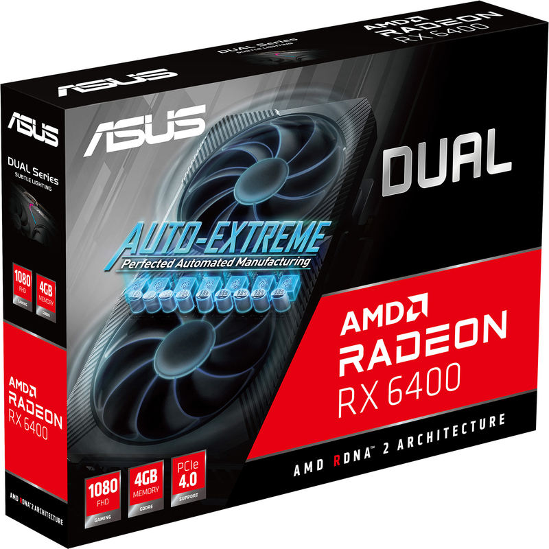 Asus - Tarjeta Gráfica Asus Radeon RX 6400 Dual 4GB