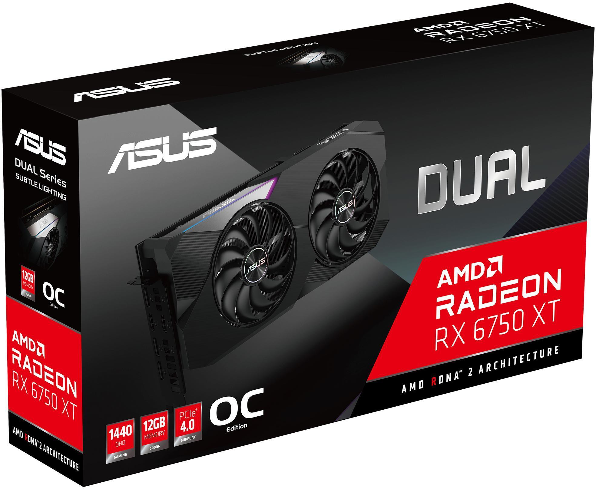 Asus - ** B Grade ** Tarjeta Gráfica Asus Radeon RX 6750 XT Dual OC 12GB GDDR6