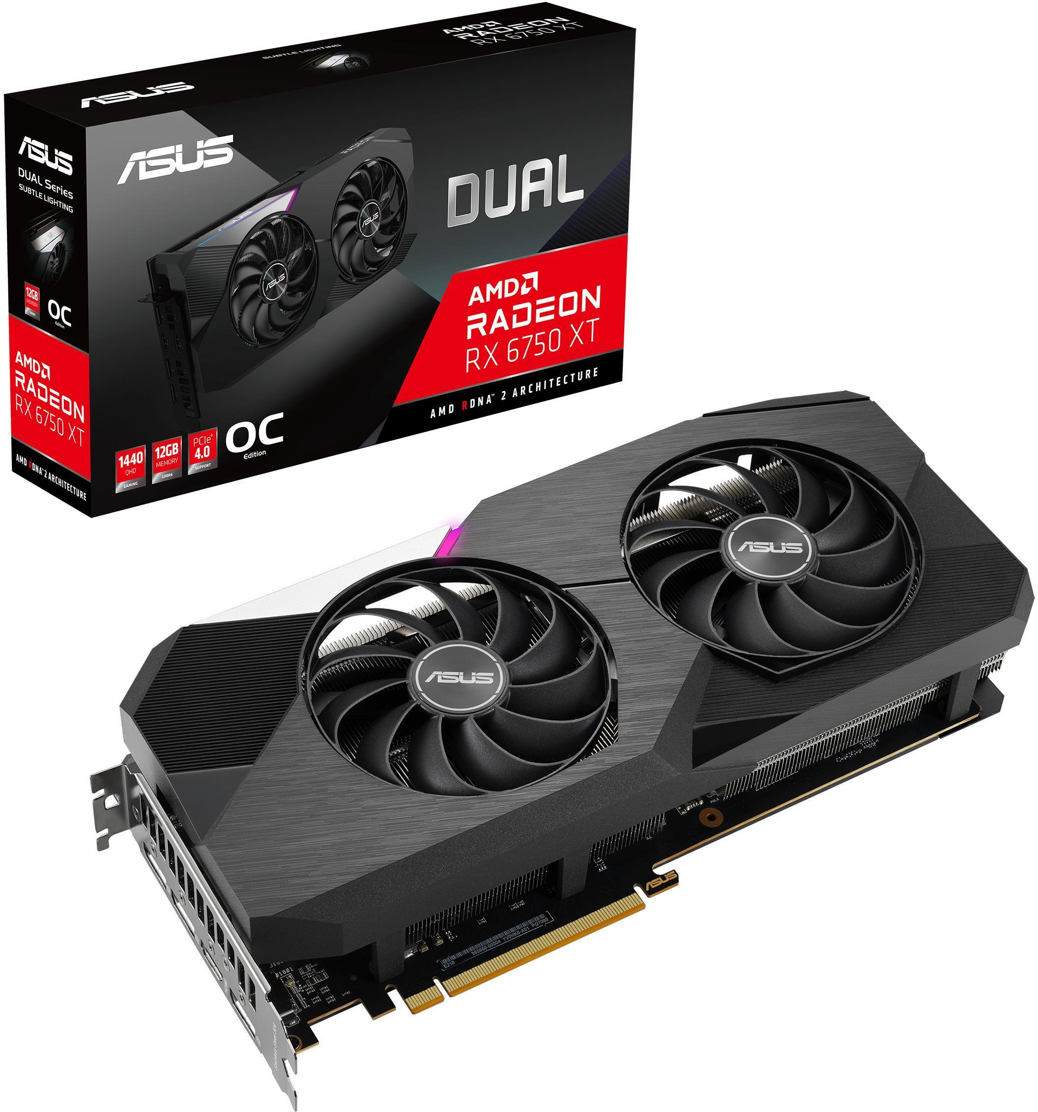 Asus - ** B Grade ** Tarjeta Gráfica Asus Radeon RX 6750 XT Dual OC 12GB GDDR6