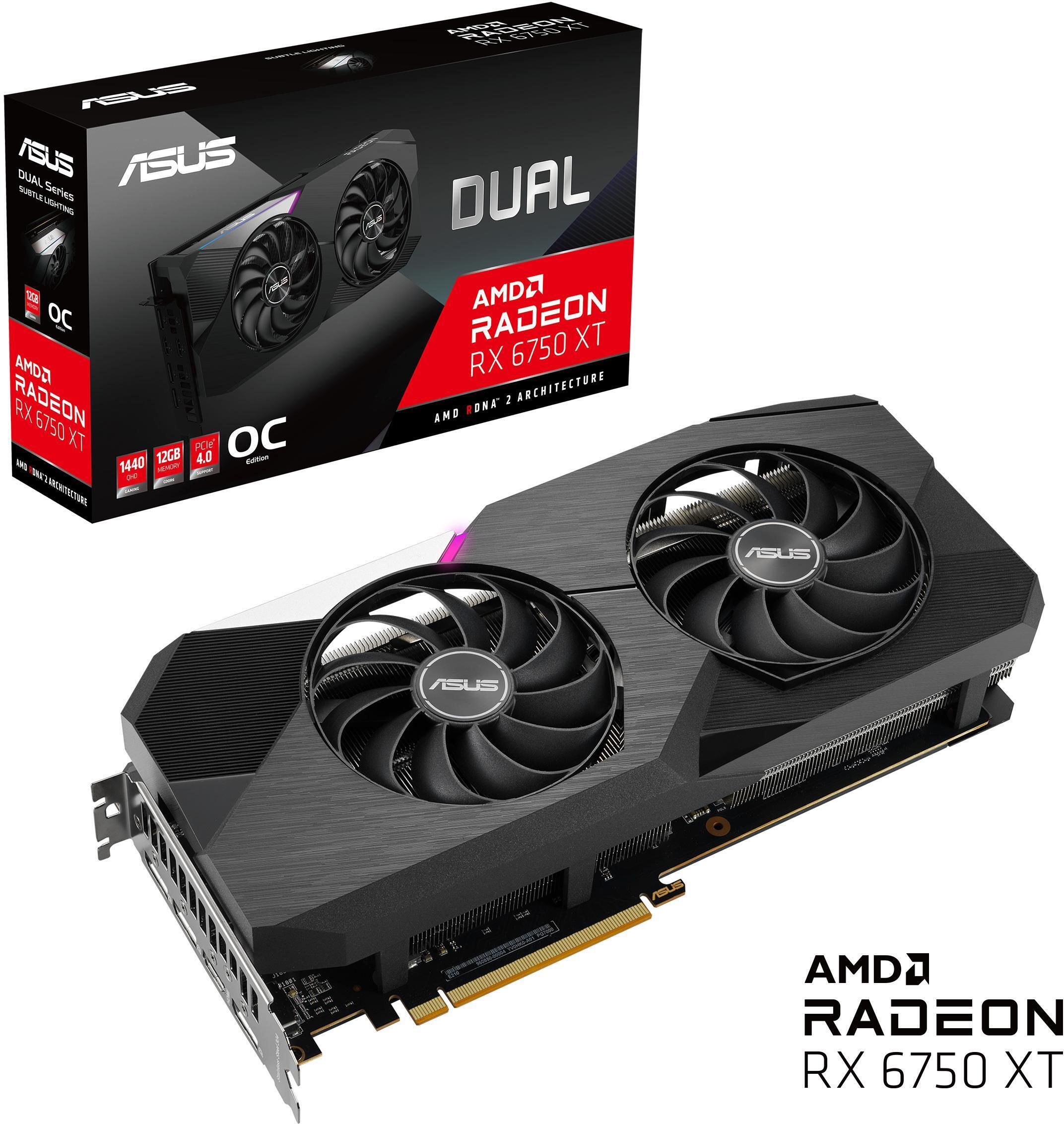 Asus - ** B Grade ** Tarjeta Gráfica Asus Radeon RX 6750 XT Dual OC 12GB GDDR6