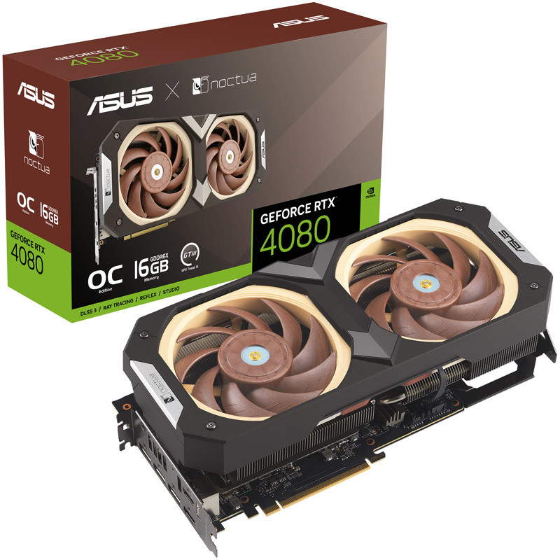 Asus - Tarjeta Gráfica Asus GeForce® RTX 4080 Noctua Gaming Edition OC 16GB GDDR6X DLSS3