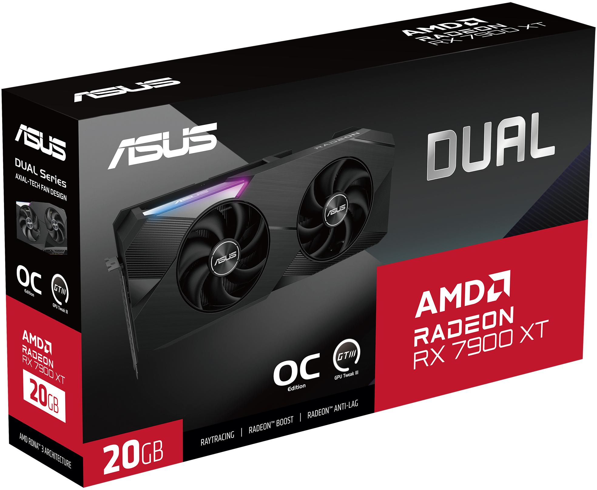 Asus - Tarjeta Gráfica Asus Radeon RX 7900 XT Dual OC 20GB GDDR6