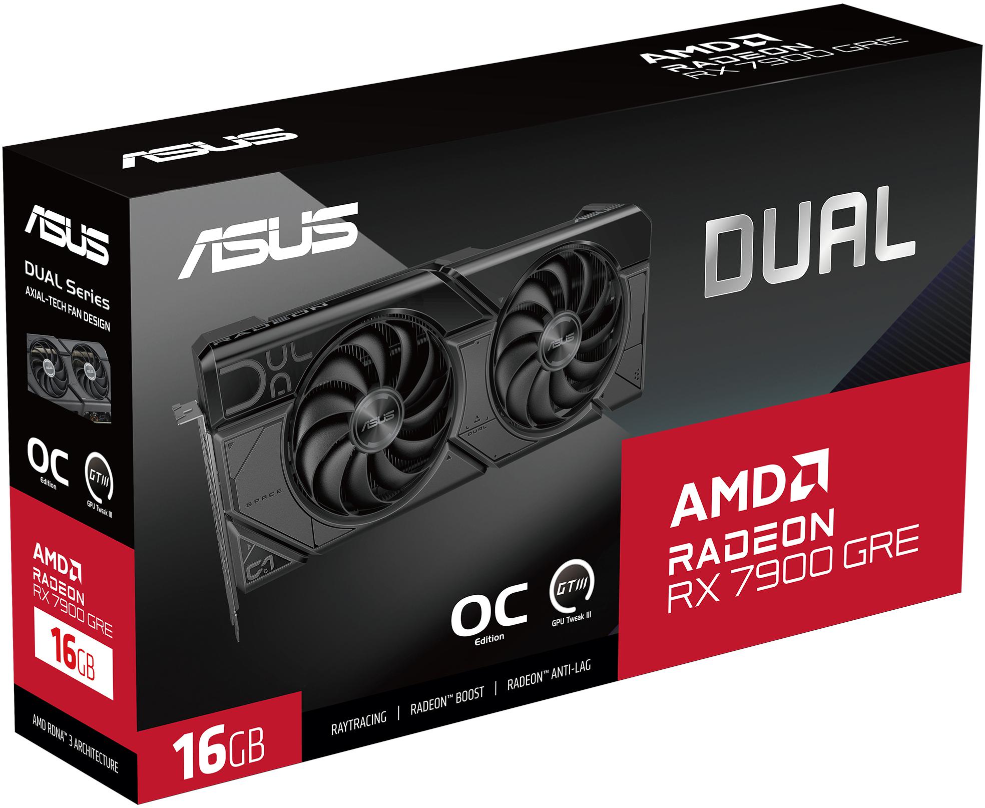 Asus - Tarjeta Gráfica Asus Radeon RX 7900 GRE Dual OC 16GB GDDR6