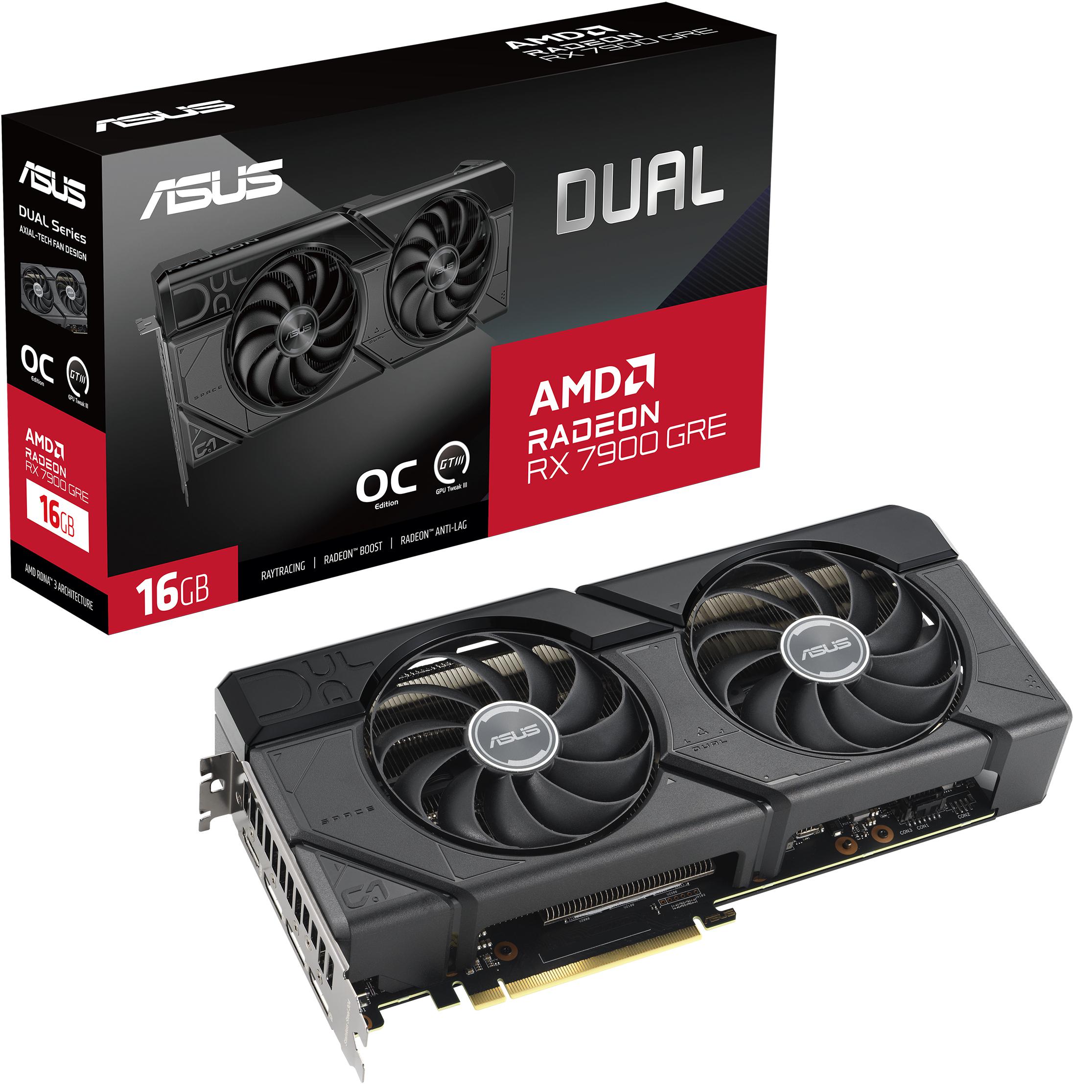 Asus - Tarjeta Gráfica Asus Radeon RX 7900 GRE Dual OC 16GB GDDR6