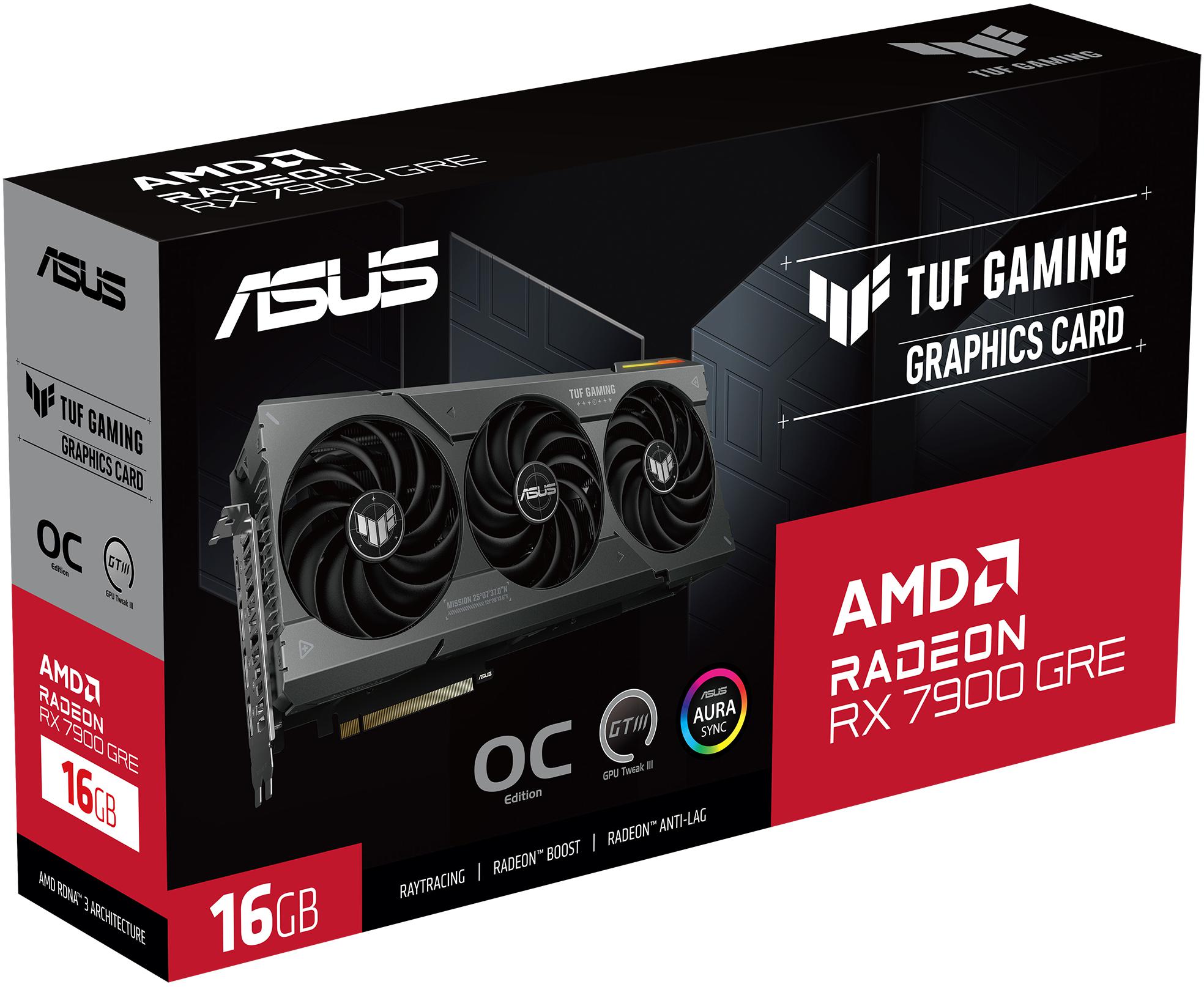 Asus - Tarjeta Gráfica Asus Radeon RX 7900 GRE TUF Gaming OC 16GB GDDR6