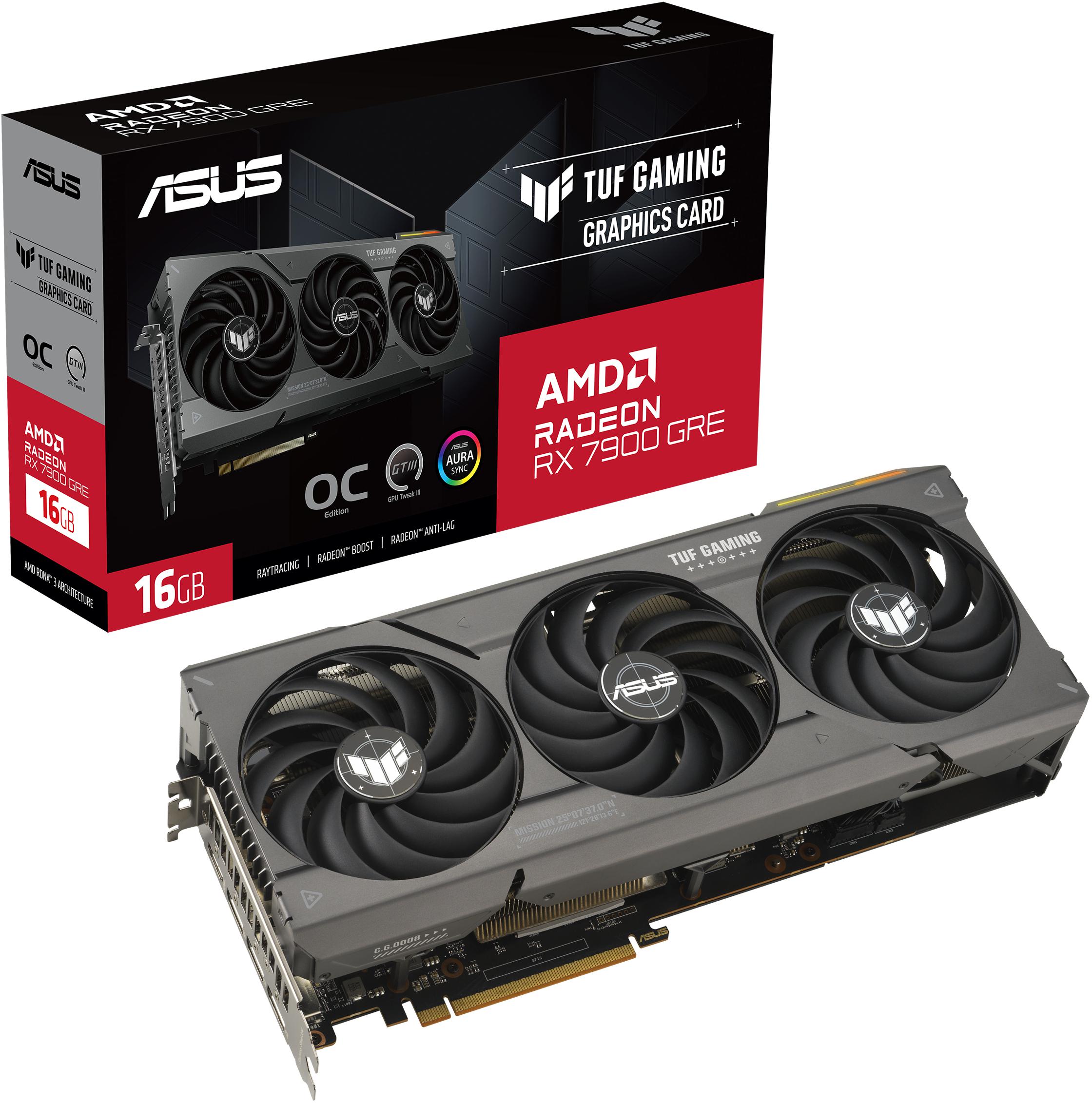 Asus - Tarjeta Gráfica Asus Radeon RX 7900 GRE TUF Gaming OC 16GB GDDR6