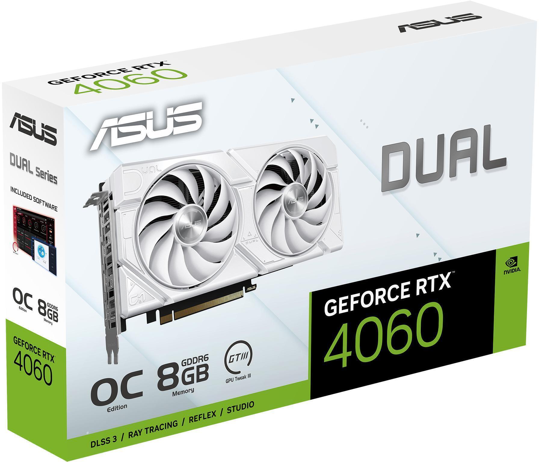 Asus - Tarjeta Gráfica Asus GeForce® RTX 4060 Dual Evo OC White 8GB GDDR6 DLSS3