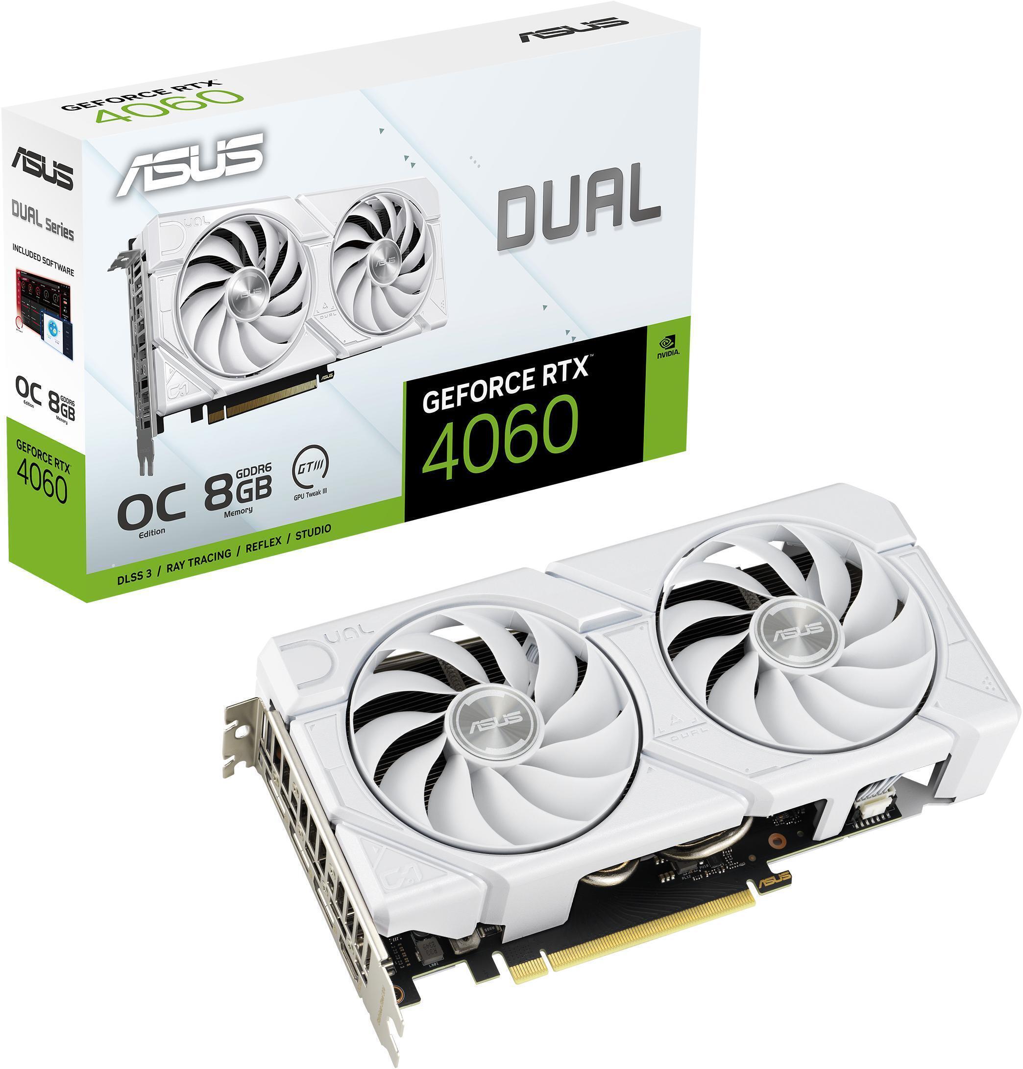 Asus - Tarjeta Gráfica Asus GeForce® RTX 4060 Dual Evo OC White 8GB GDDR6 DLSS3