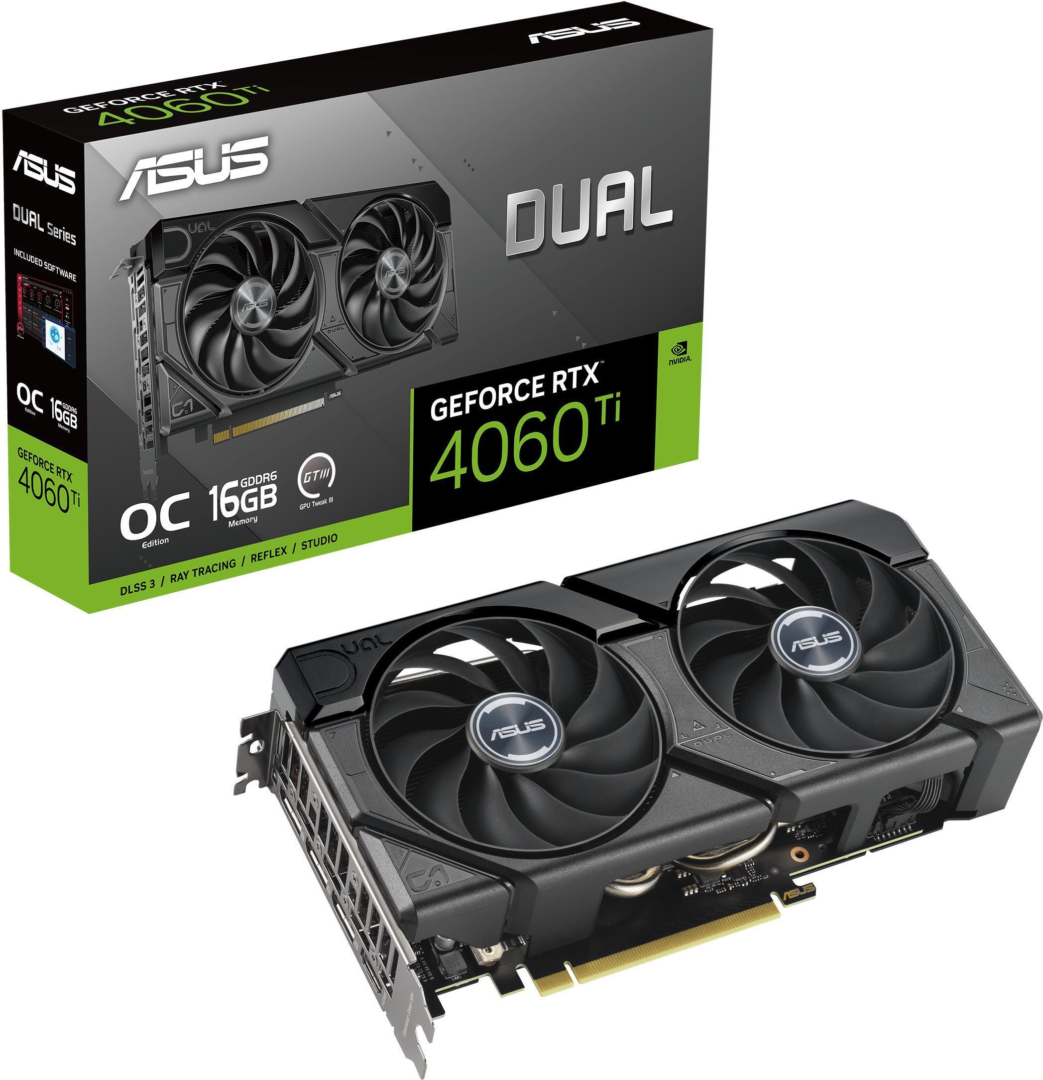 Asus - Tarjeta Gráfica Asus GeForce® RTX 4060 Ti Dual Evo OC 16GB GDDR6 DLSS3