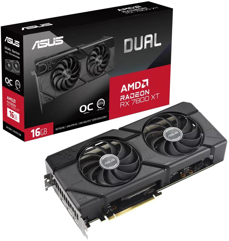 Asus - Tarjeta  Asus Radeon RX 7800 XT Dual OC 16GB