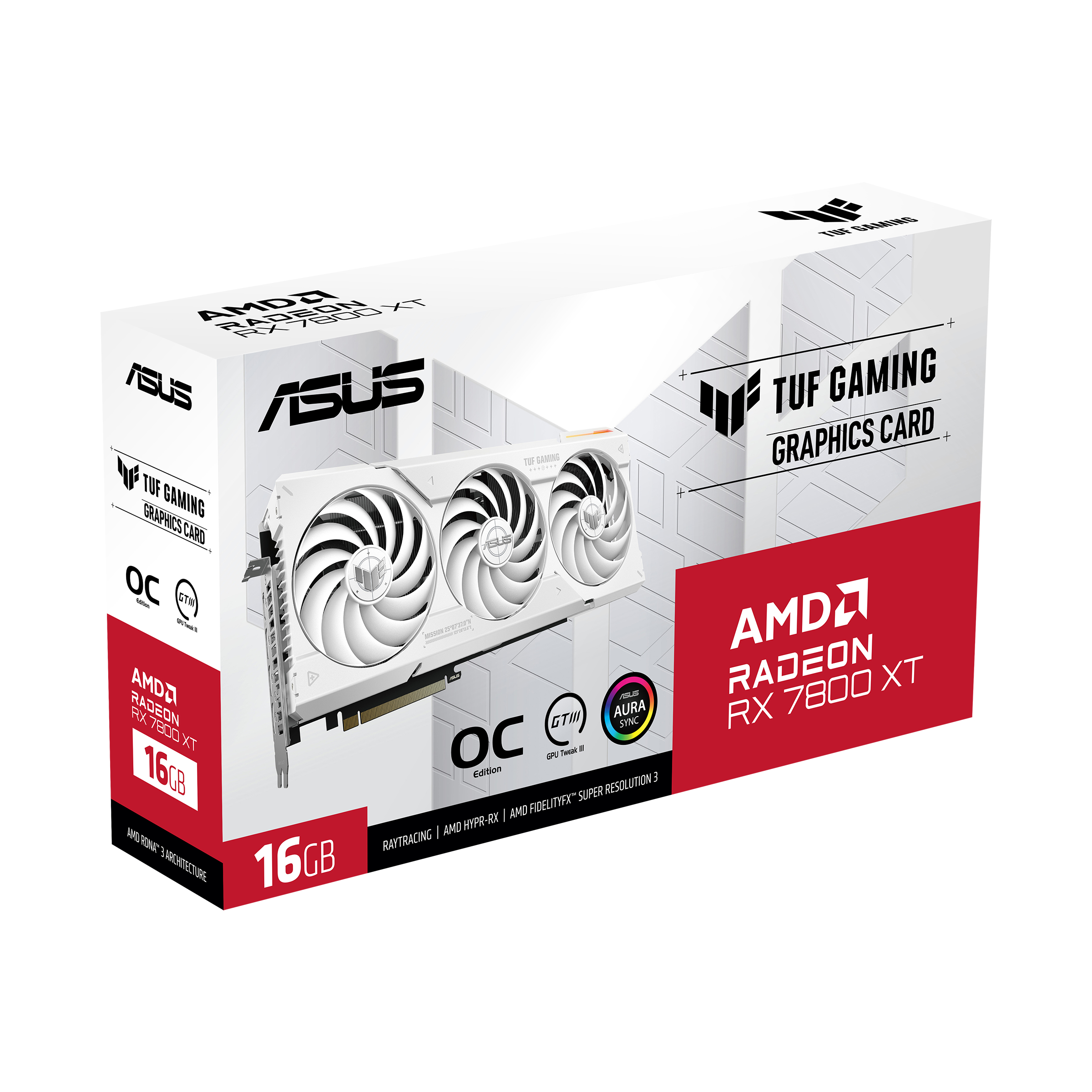 Asus - Tarjeta Gráfica Asus Radeon RX 7800 XT TUF Gaming OC White 16GB