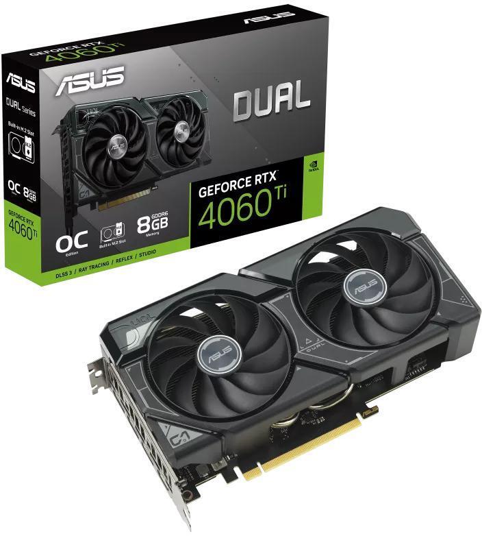 Asus - Tarjeta Gráfica Asus GeForce® RTX 4060 Ti Dual OC SSD 8GD6 DLSS3