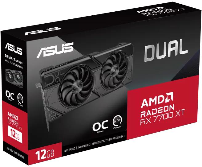 Asus - Tarjeta Gráfica Asus Radeon RX 7700 XT Dual OC 12GB