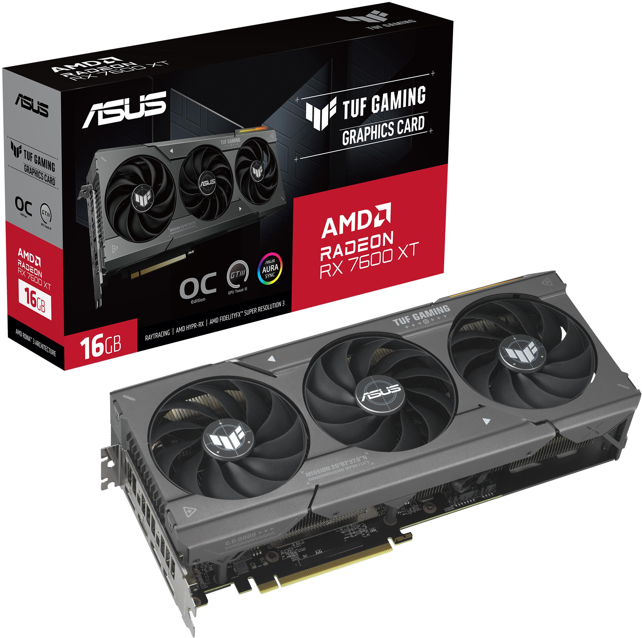 Asus - Tarjeta Gráfica Asus Radeon RX 7600 XT TUF Gaming OC 16GB