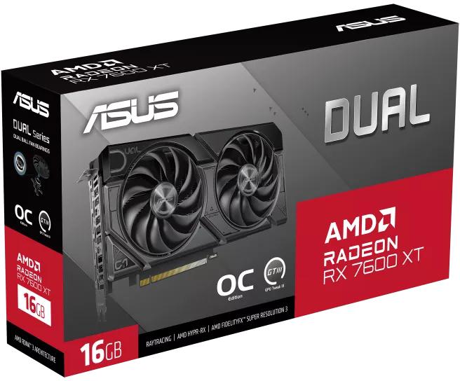 Asus - Tarjeta Gráfica Asus Radeon RX 7600 XT Dual OC 16GB