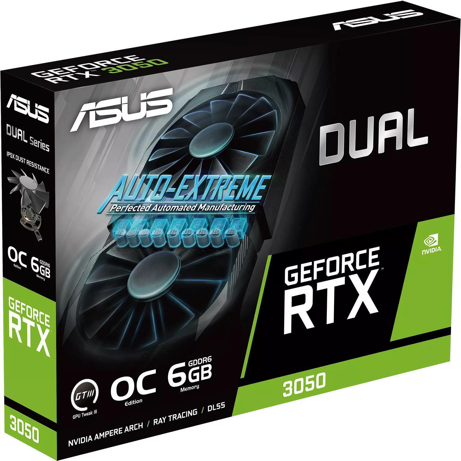 Asus - Tarjeta Gráfica Asus GeForce® RTX 3050 Dual OC 6GB GDDR6