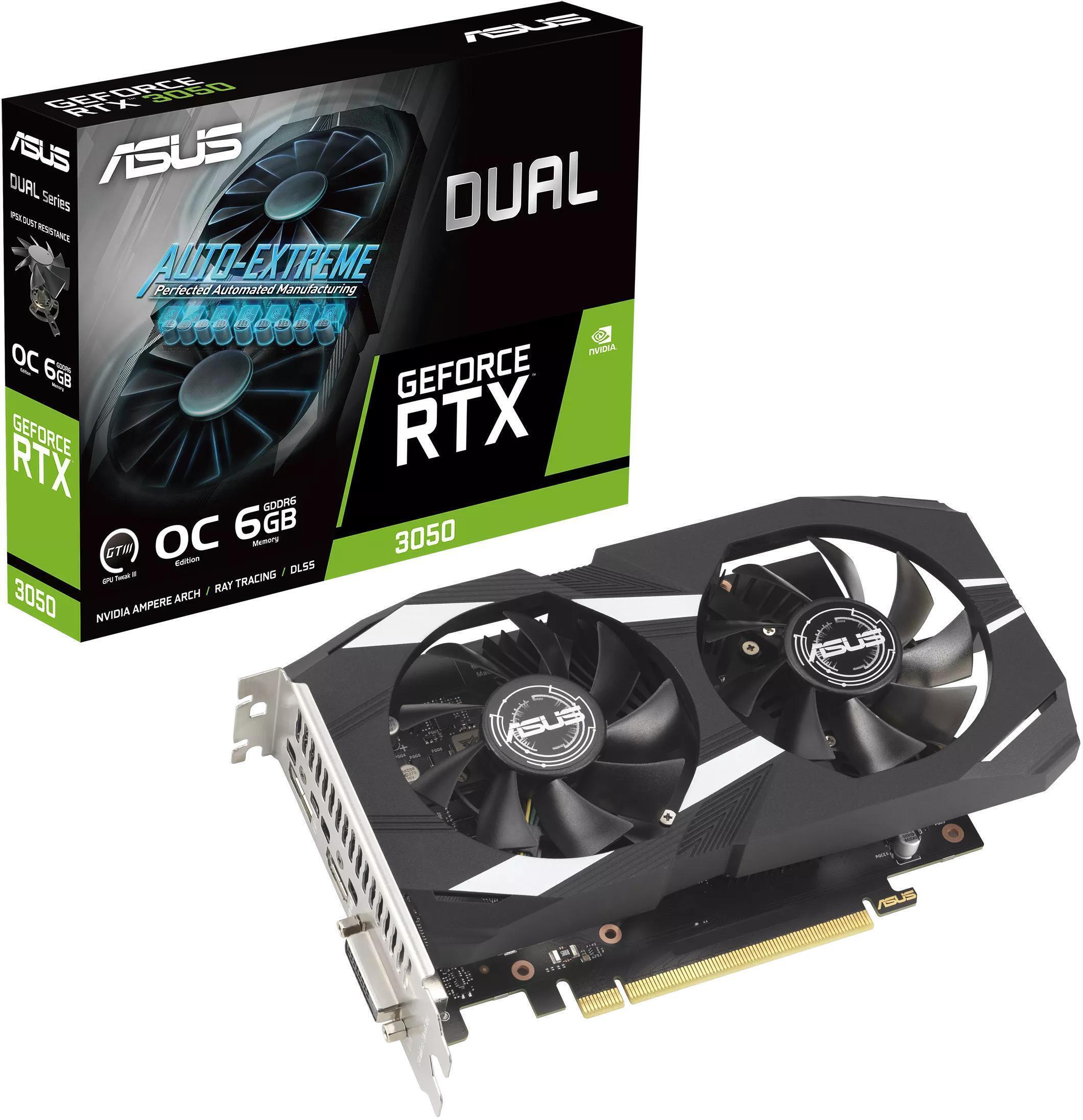 Asus - Tarjeta Gráfica Asus GeForce® RTX 3050 Dual OC 6GB GDDR6