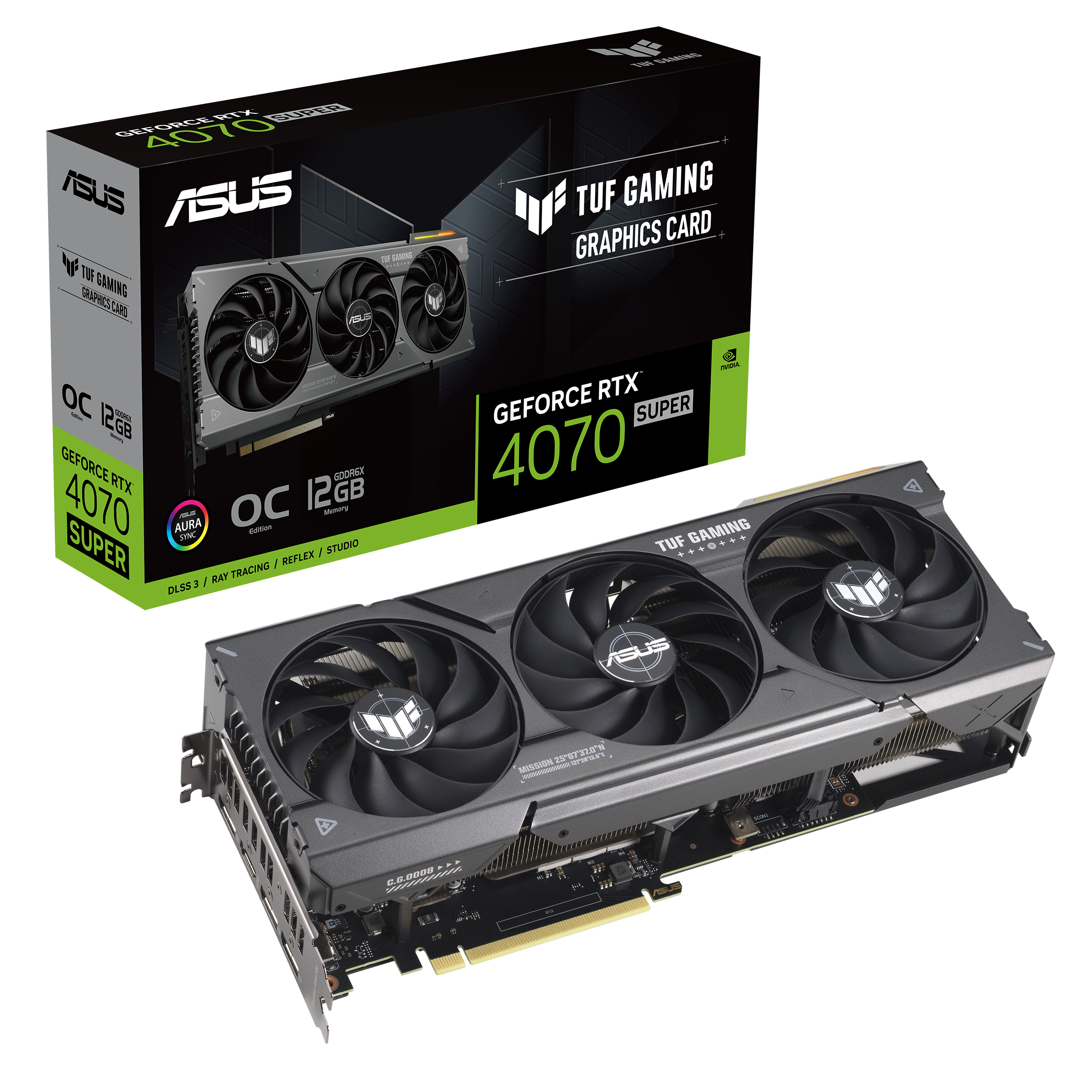 Asus - Tarjeta Gráfica Asus GeForce® RTX 4070 SUPER TUF Gaming OC 12GB GDDR6X DLSS3