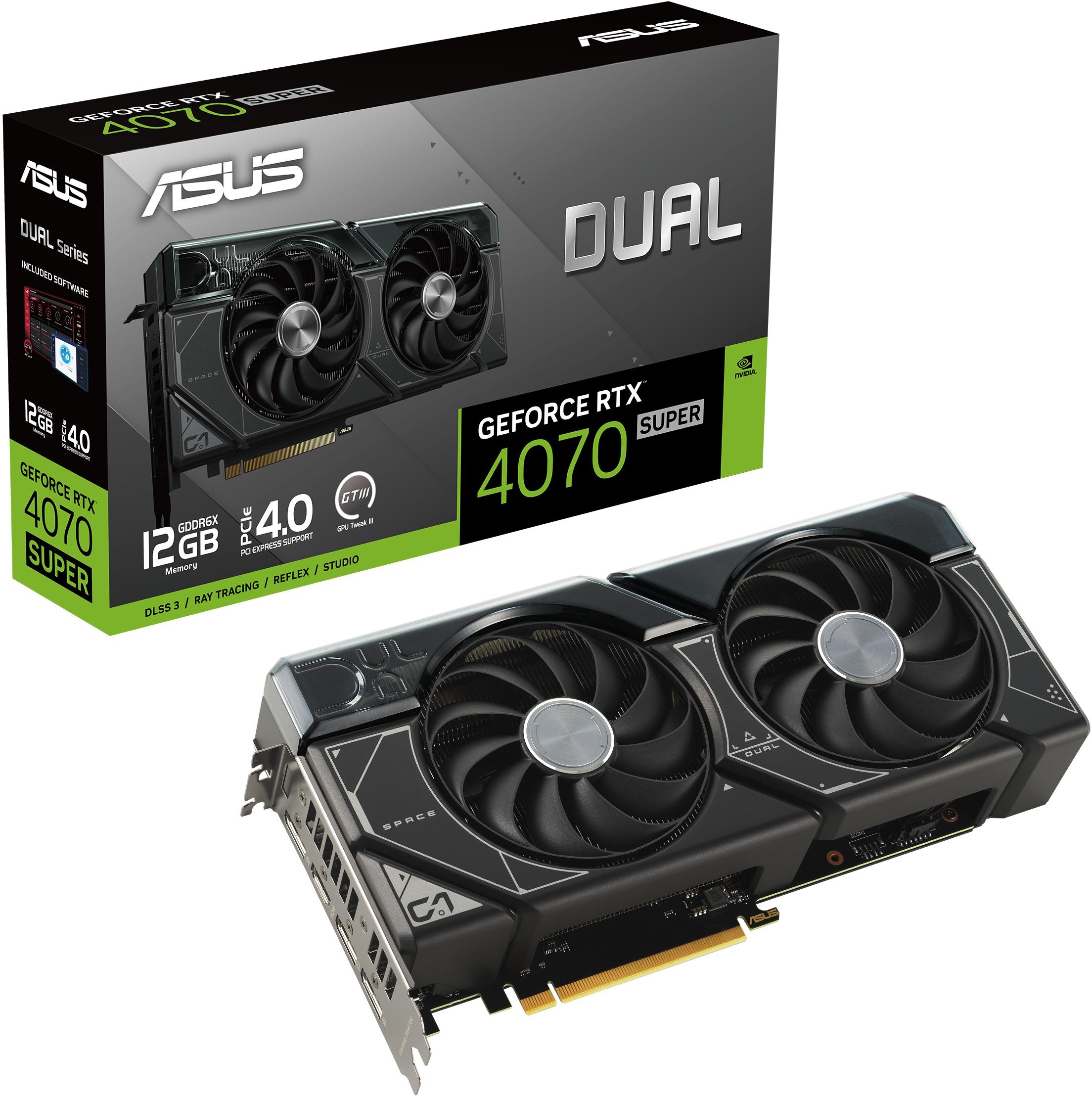 Asus - Tarjeta Gráfica Asus GeForce® RTX 4070 SUPER Dual 12GB GDDR6X DLSS3