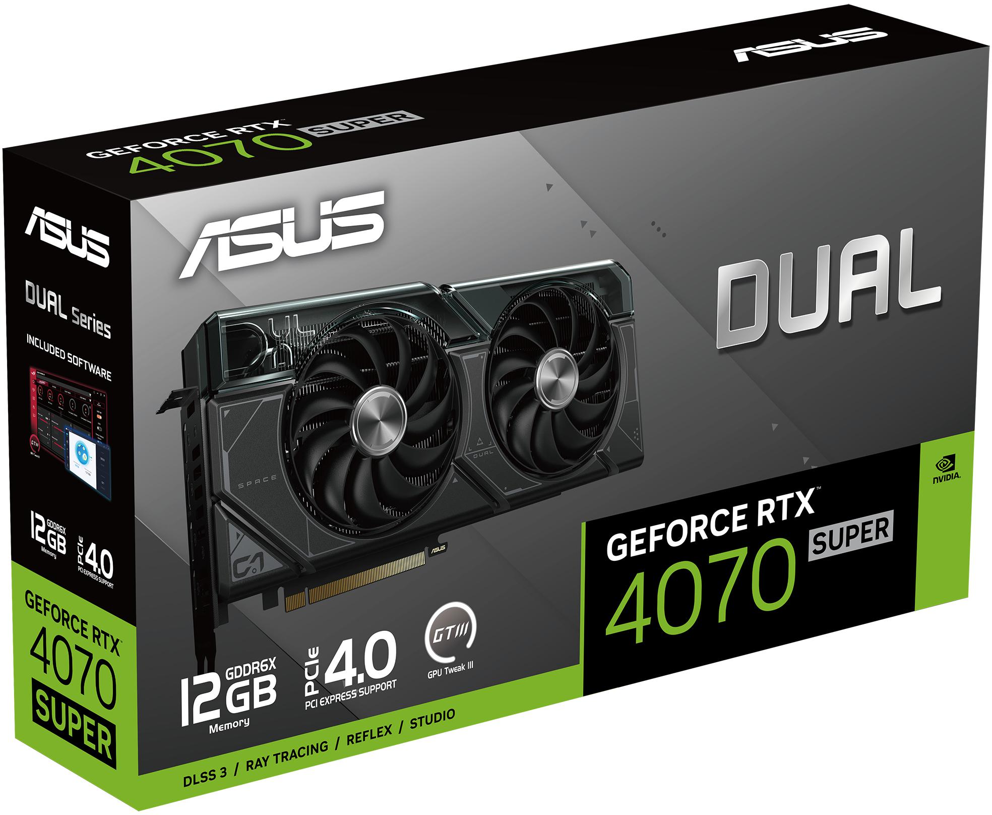 Asus - Tarjeta Gráfica Asus GeForce® RTX 4070 SUPER Dual 12GB GDDR6X DLSS3