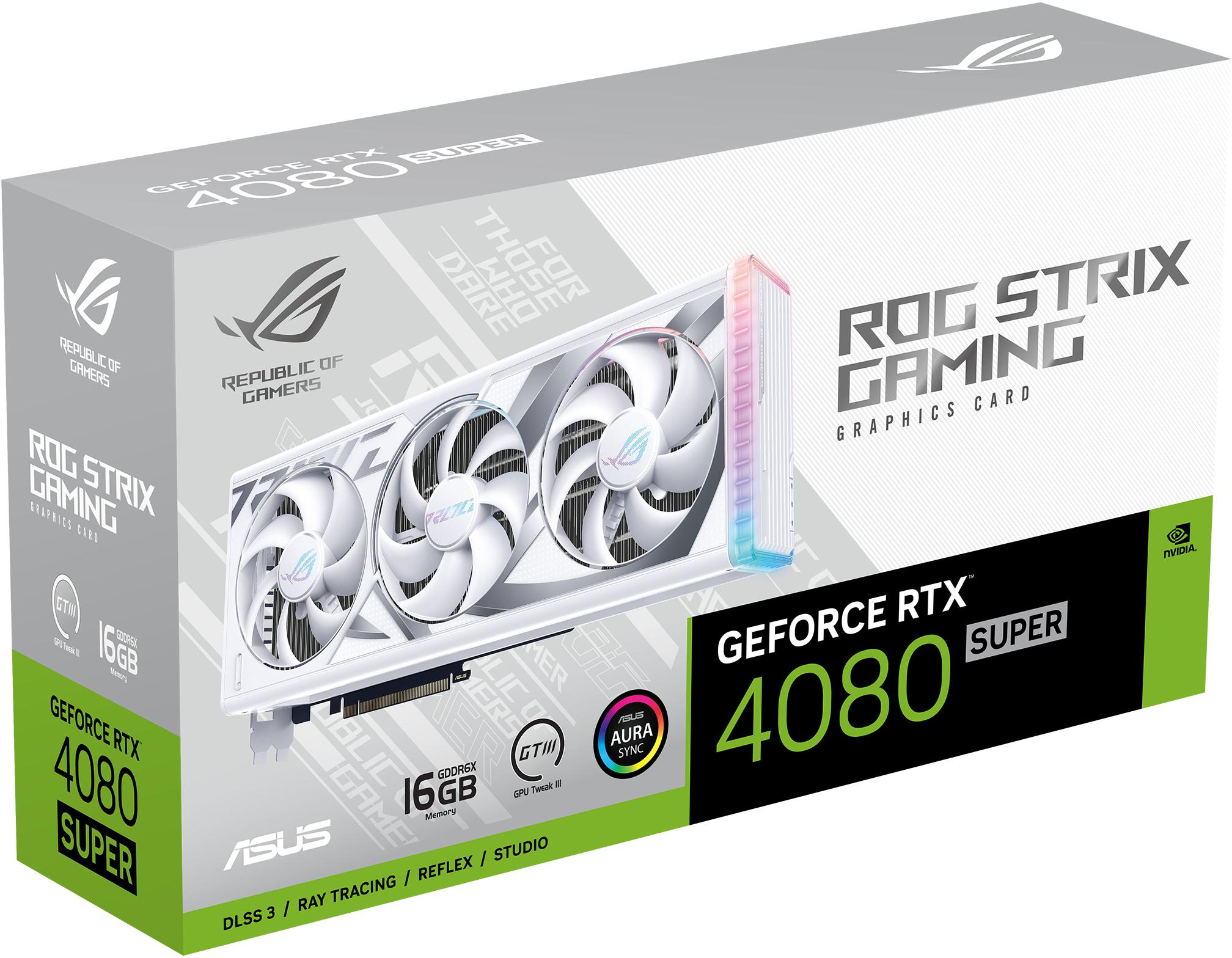 Asus - Tarjeta Gráfica Asus GeForce® RTX 4080 SUPER ROG Strix Gaming White 16GB GDDR6X DLSS3