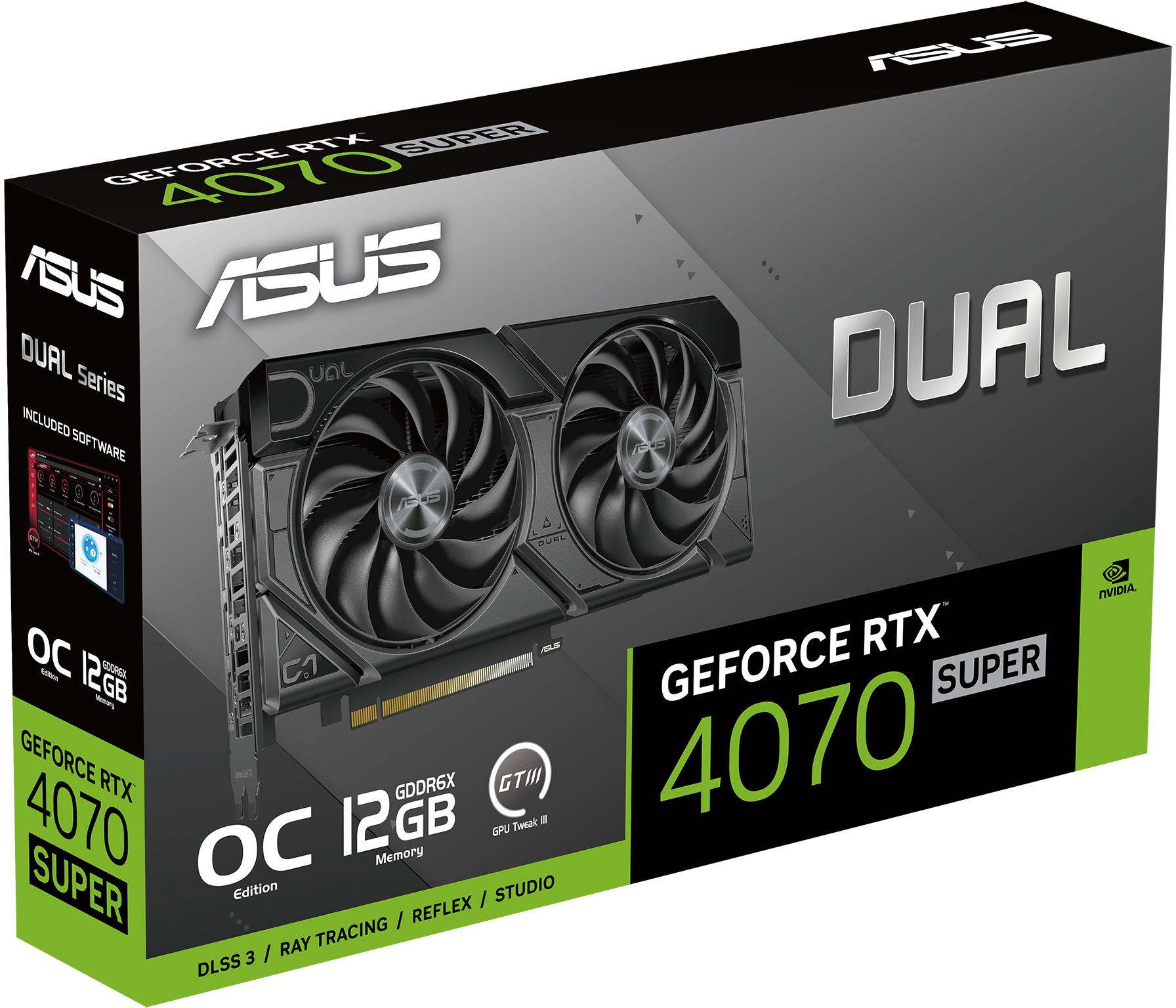 Asus - Tarjeta Gráfica Asus GeForce® RTX 4070 SUPER Dual EVO OC 12GB GDDR6X DLSS3