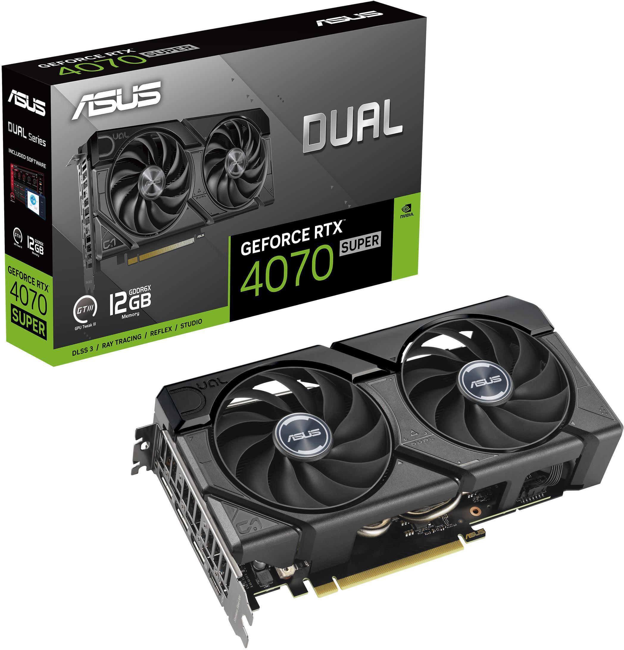 Asus - Tarjeta Gráfica Asus GeForce® RTX 4070 SUPER Dual EVO 12GB GDDR6X DLSS3