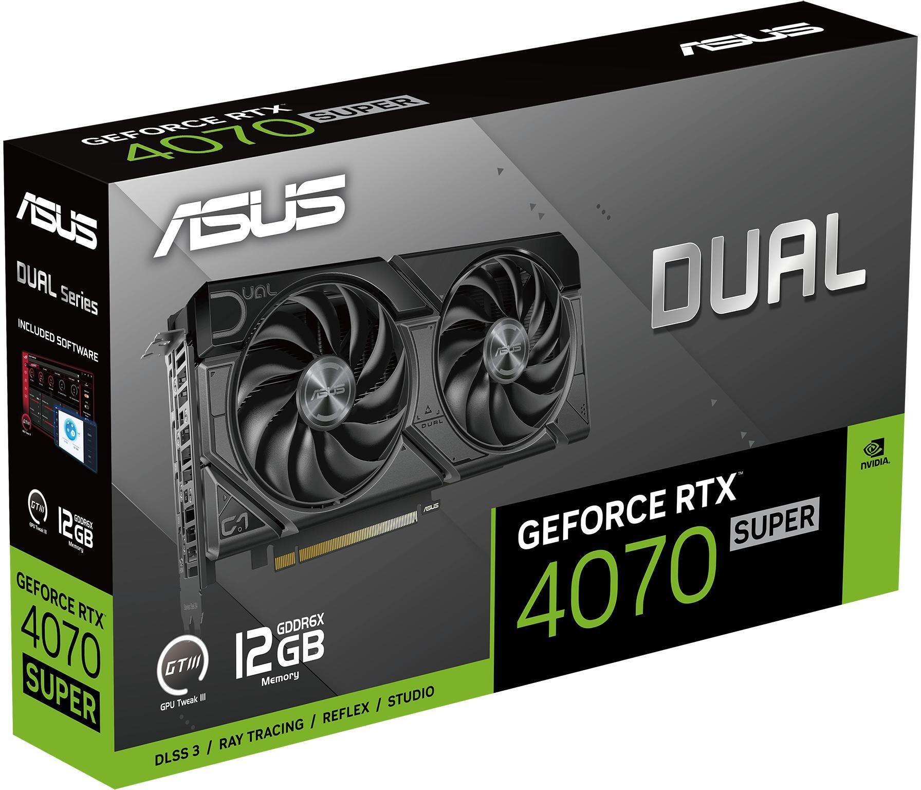 Asus - Tarjeta Gráfica Asus GeForce® RTX 4070 SUPER Dual EVO 12GB GDDR6X DLSS3