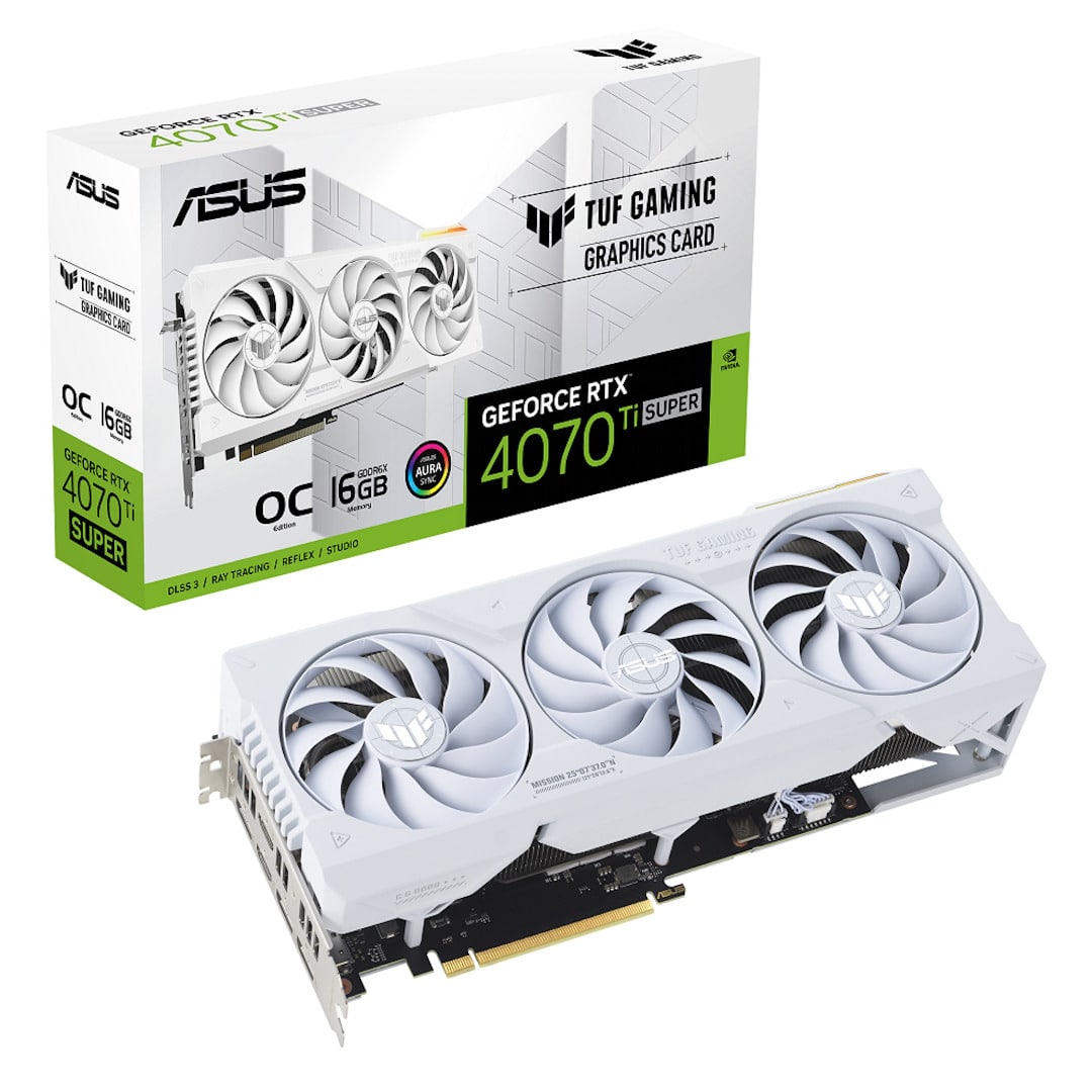 Asus - Tarjeta Gráfica Asus GeForce® RTX 4070 Ti SUPER TUF Gaming OC White 16GB GDDR6X DLSS3