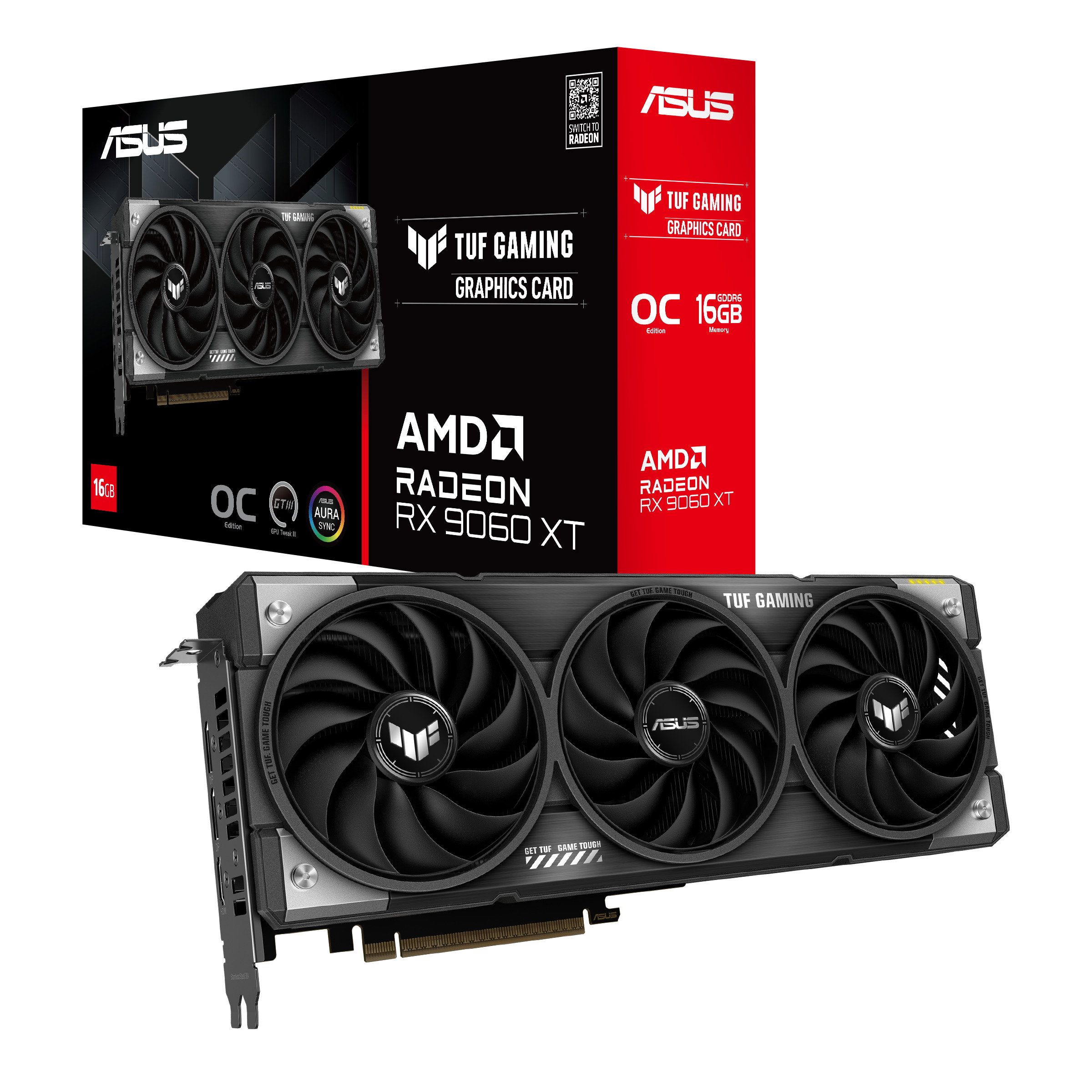 Tarjeta Gráfica Asus Radeon RX 9060 XT TUF Gaming OC 16GB GDDR6