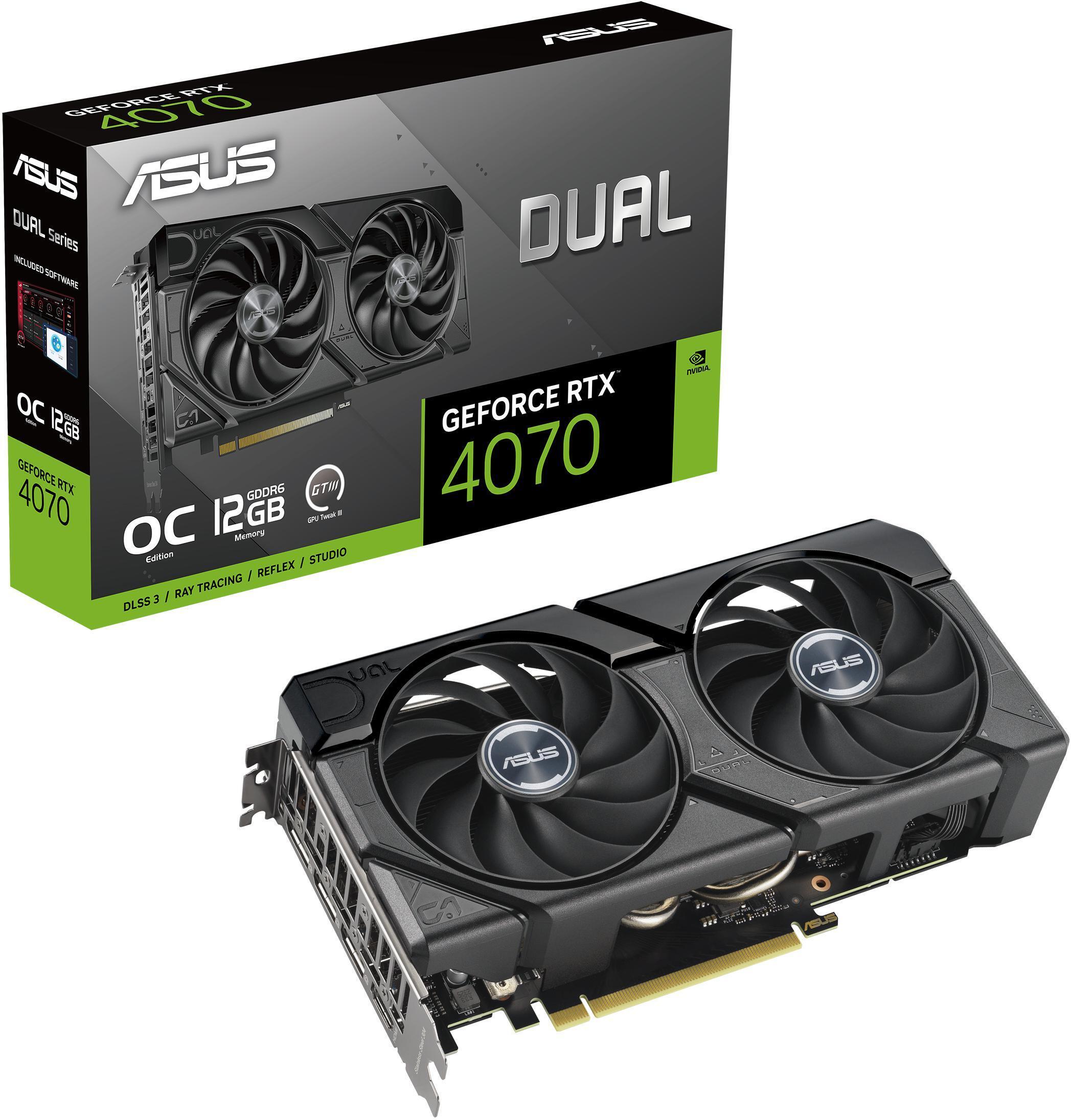 Asus - Tarjeta Gráfica Asus GeForce® RTX 4070 Dual Evo OC 12GB GDDR6X DLSS3